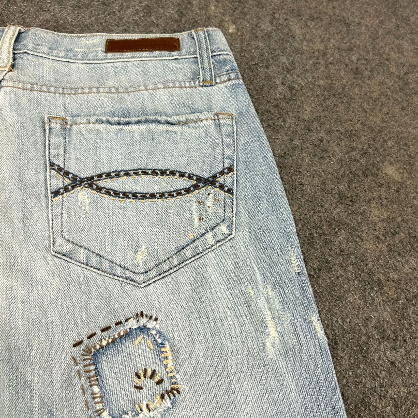 Abercrombie & Fitch VINTAGE Abercrombie Jeans Women 4 Blue Bootcut Flare High Rise Patchwork 90s Denim Distressed Pockets 5-Pocket Blue Cotton Spandex Womens Jeans Size 27" / US 4 / IT 40 - 5 Thumbnail