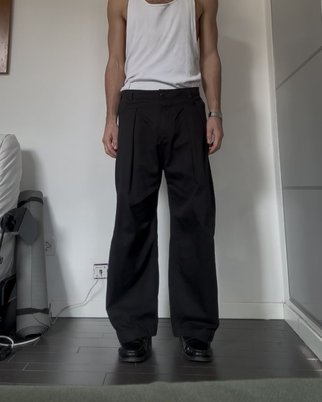 Japanese Brand Japanese Gabardine Pleated Wide-Leg Loose Straight Trousers Size US 32 / EU 48 - 1 Thumbnail