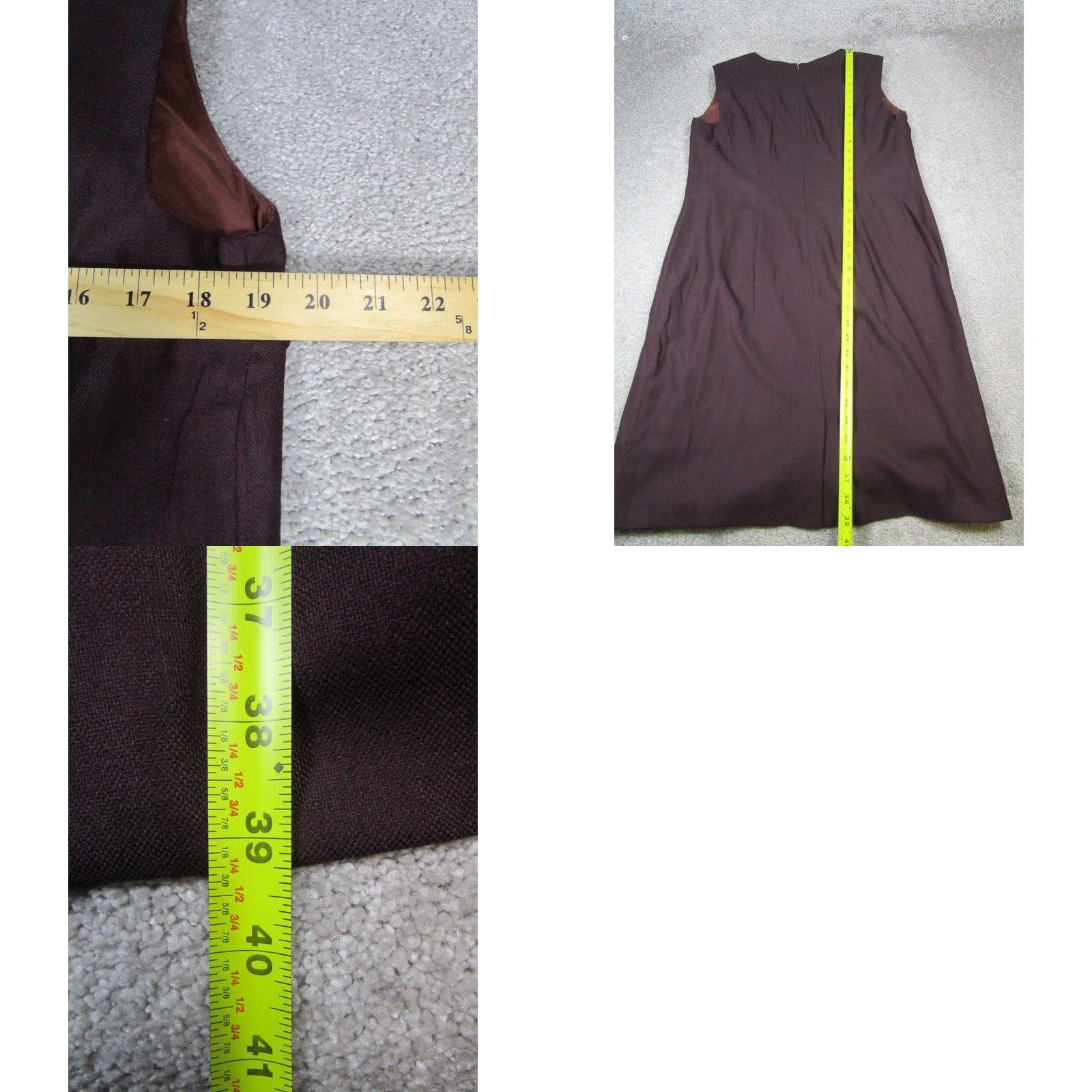 Hugo Boss VINTAGE Hugo Boss Dress Womens 14 Brown Wool Blend Sleeveless Pencil Sheath Knee Length Business Party Size XL / US 12-14 / IT 48-50 - 8 Thumbnail