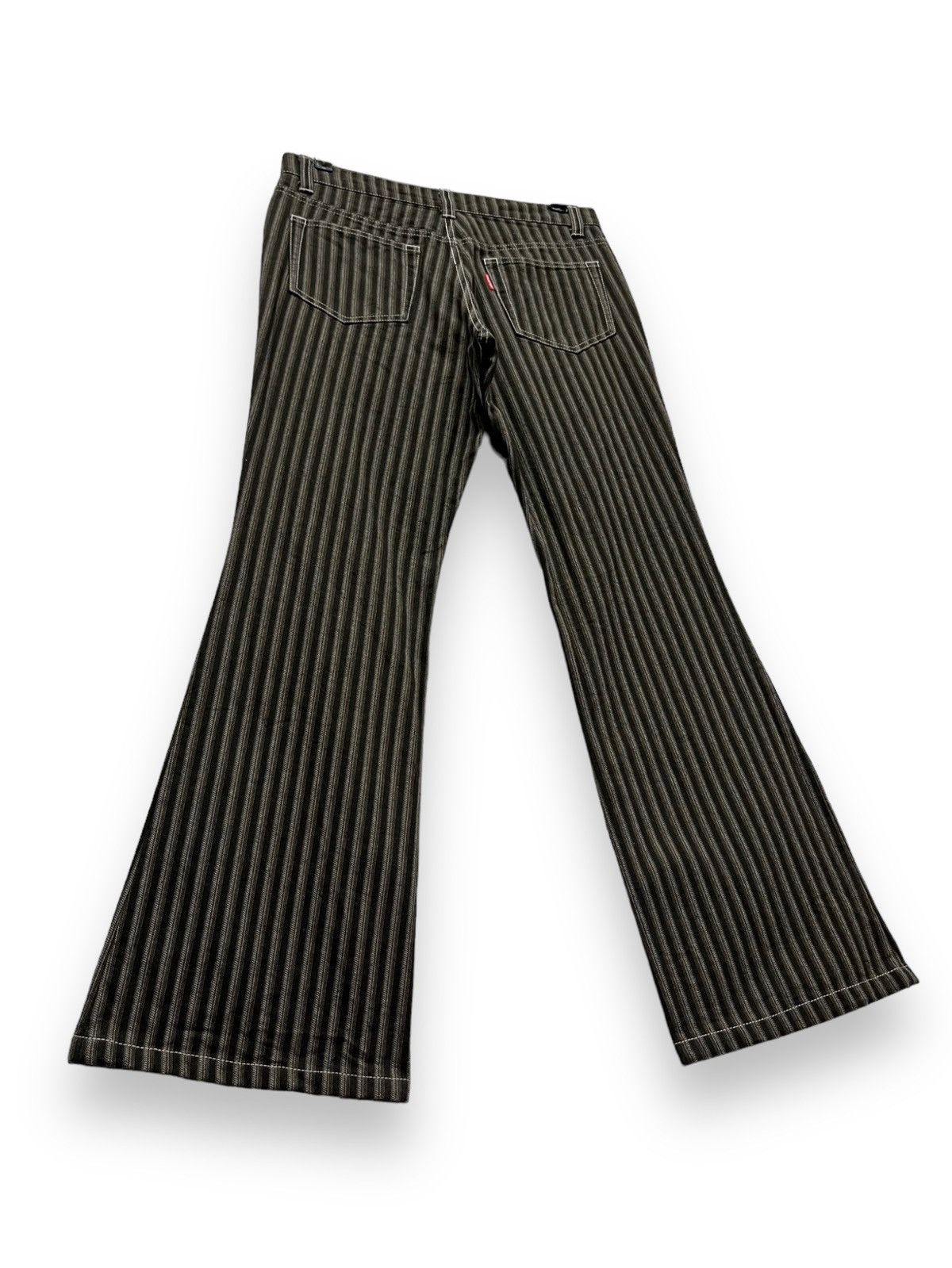 FLARE🔥VTG TORNADO MART JAPAN Brown Hickory Stripes Denim🔥