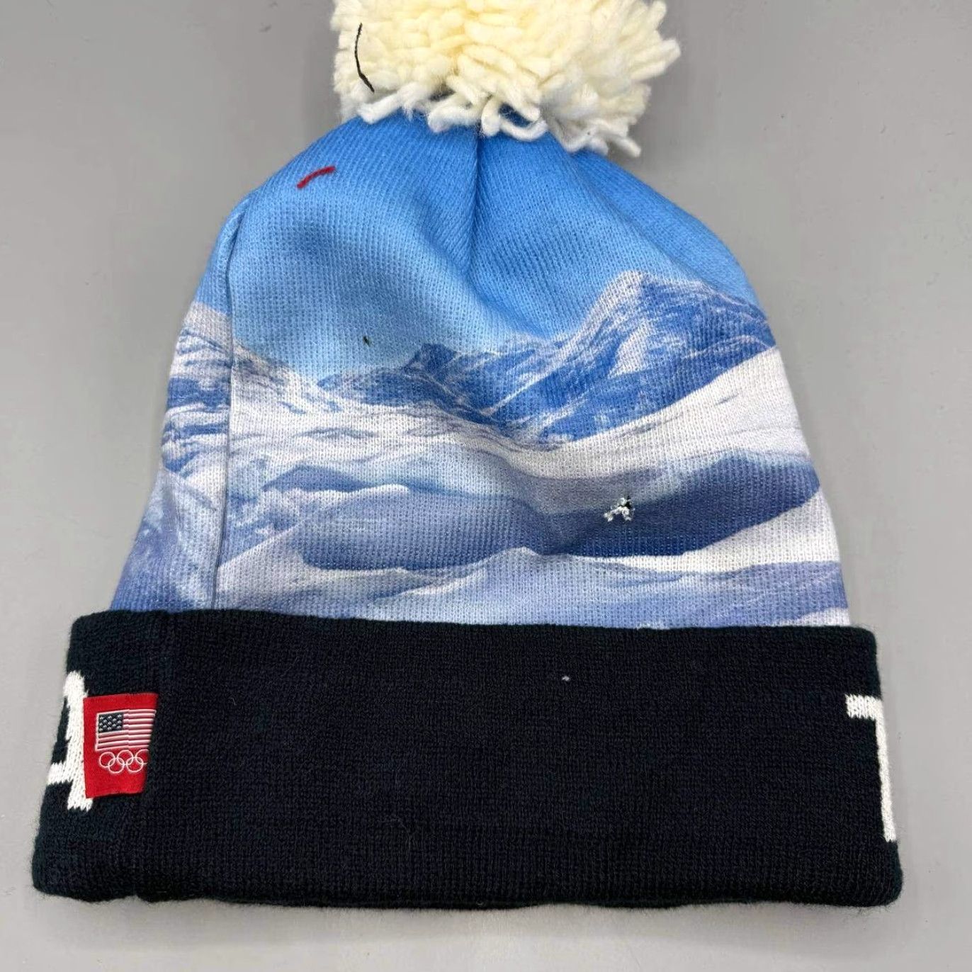 Vintage Team USA Hat Men Blue Olympic Team Apparel Cuffed Beanie Pom Pom Cap Size ONE SIZE - 2 Thumbnail
