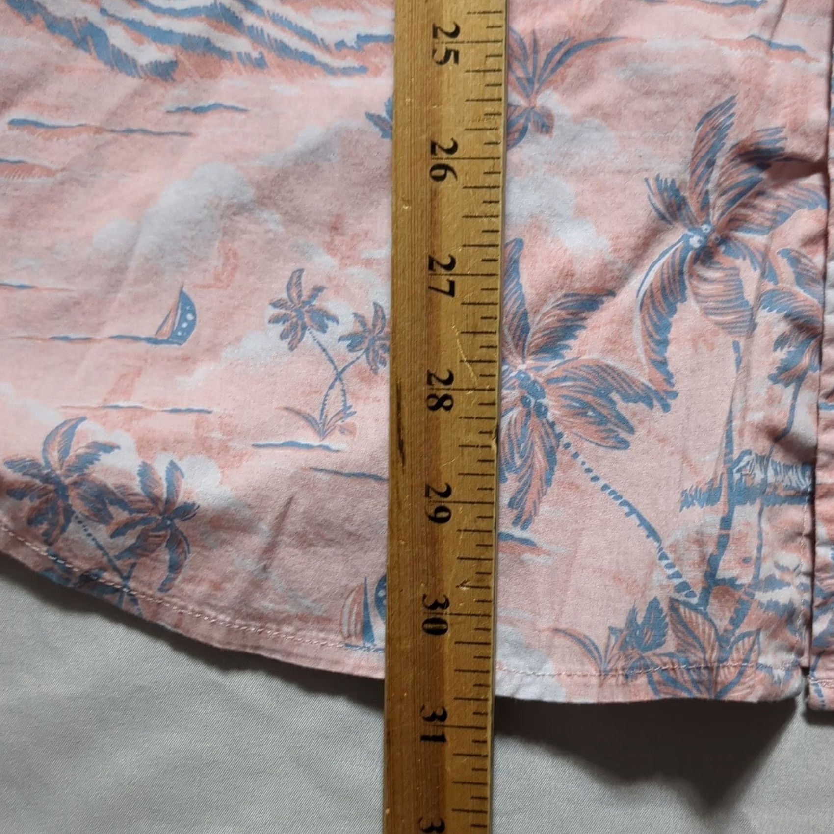 Rip Curl Rip Curl Mens XL Peach Pink Tropical Palm Tree Sailboat Print Hawaiian Shirt Size US XL / EU 56 / 4 - 5 Thumbnail