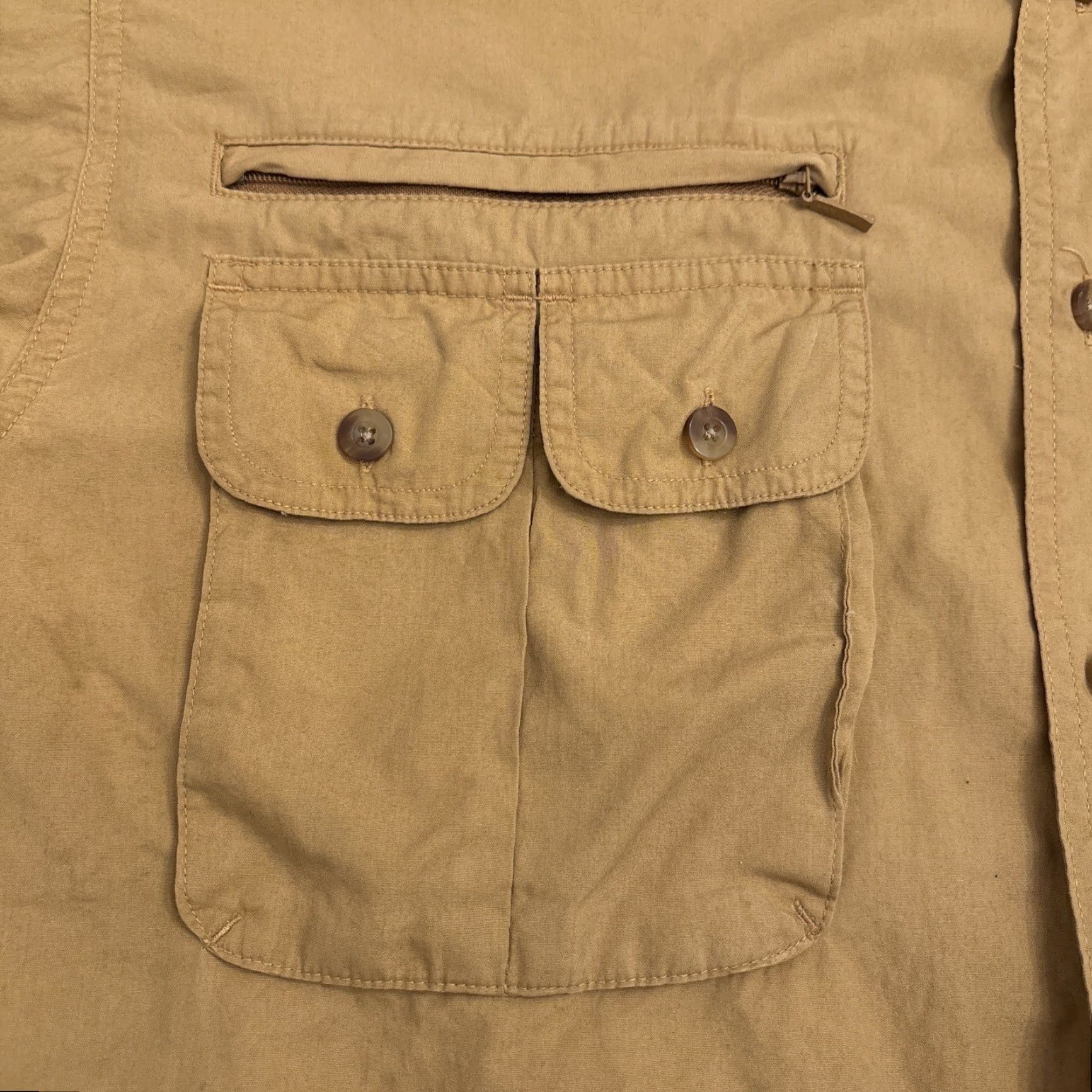Vintage Cabelas Short Sleeve Vented Fishing Brown Mustard Size L Tall Size US 33 - 2 Thumbnail