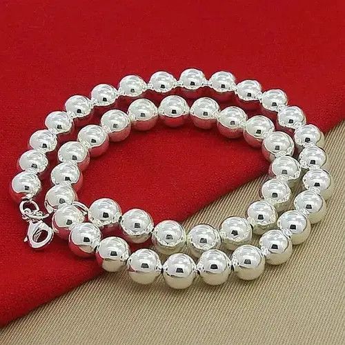 Jewelry 6mm Smooth Beads Ball Chain Necklace Size ONE SIZE - 2 Thumbnail