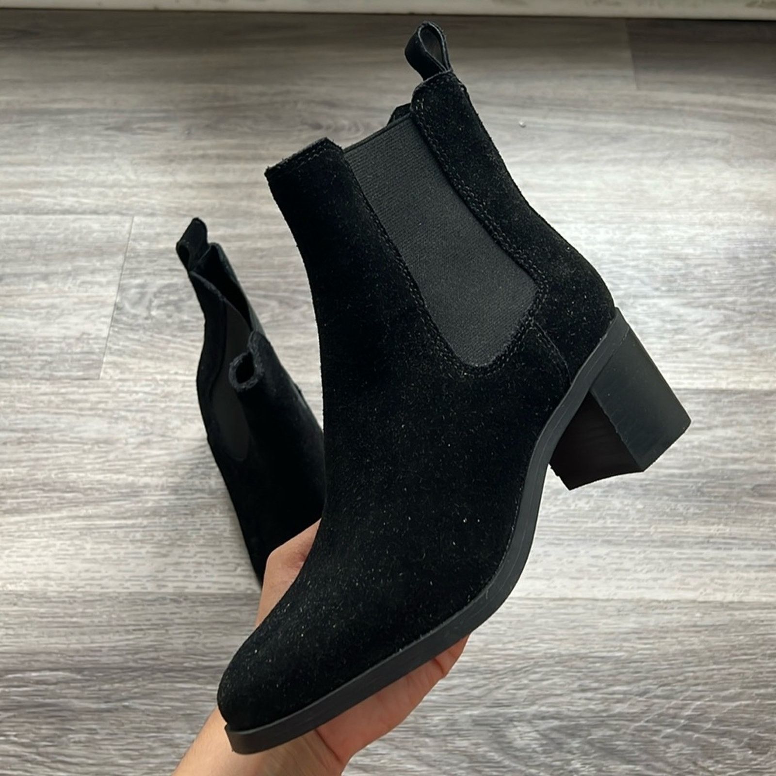 Steve Madden Steven Madden Black Leather Stacked Heel Ankle Boots 6B Size US 6 / IT 36 - 1 Thumbnail