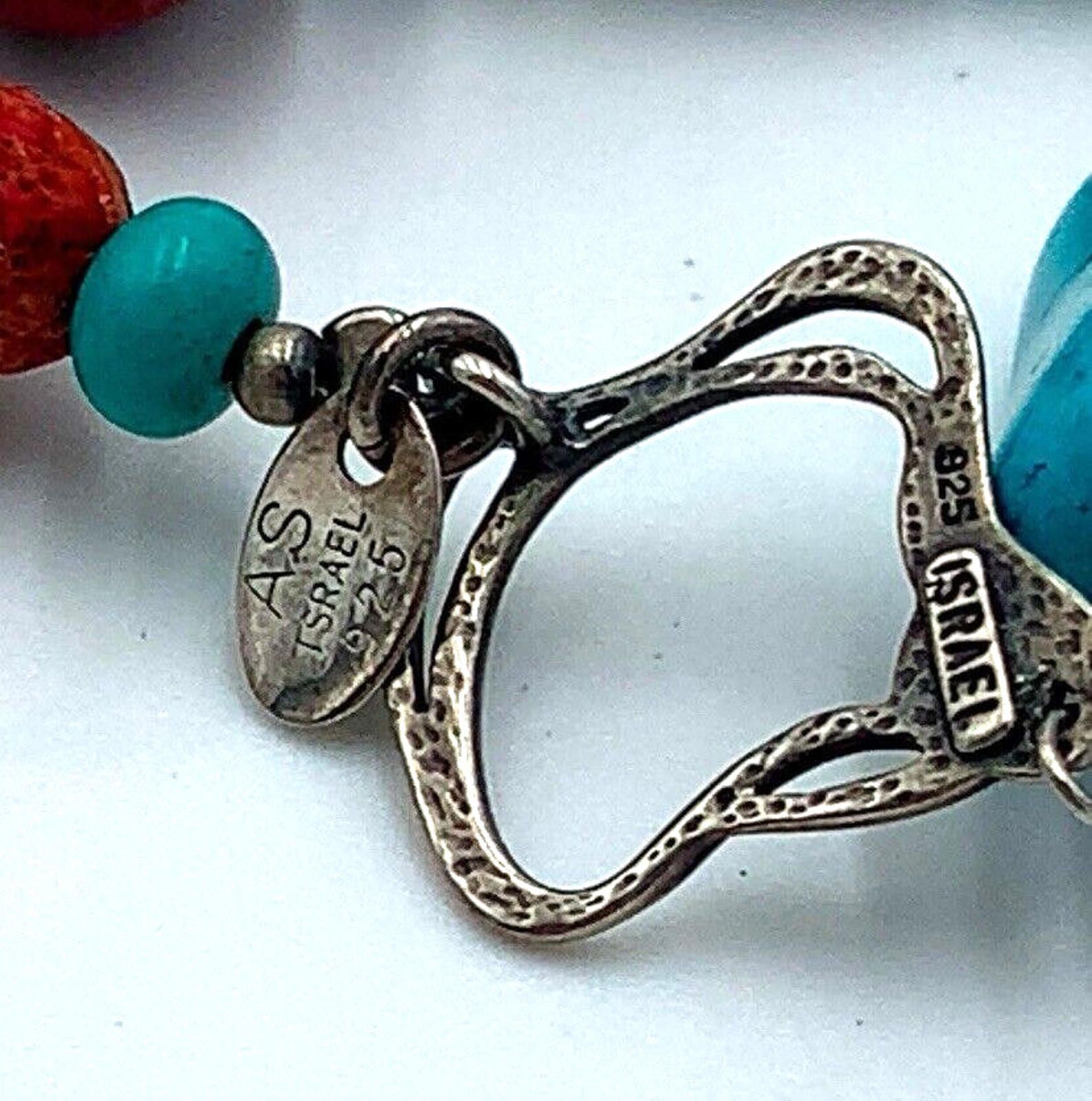 Other Avi Soffer Israel 925 Silver Turquoise Coral Necklace NWT Size ONE SIZE - 4 Thumbnail