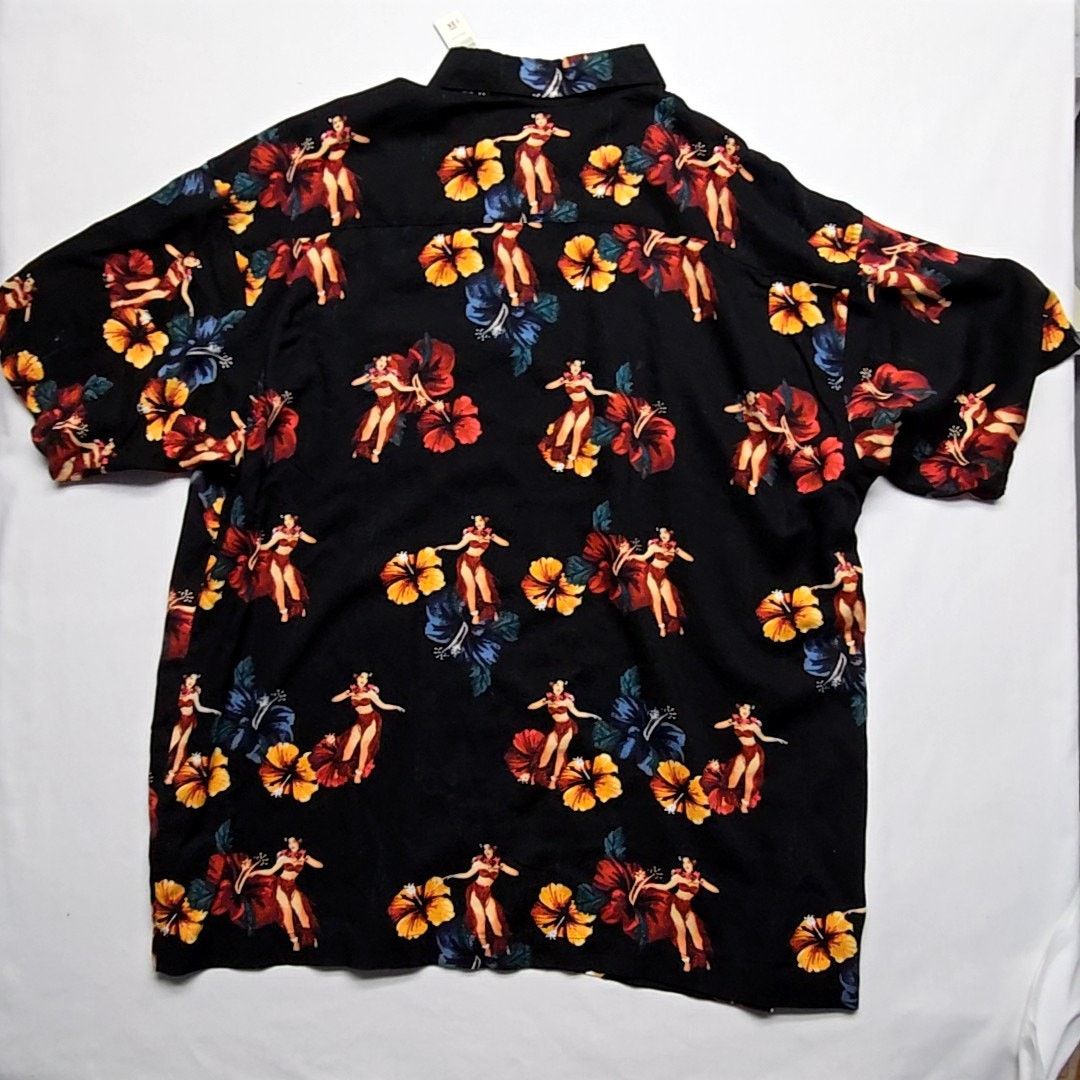 Other Knightsbridge Hawaiian Shirt Hula Girl Floral Black 2X Shirt Size US XXL / EU 58 / 5 - 6 Thumbnail