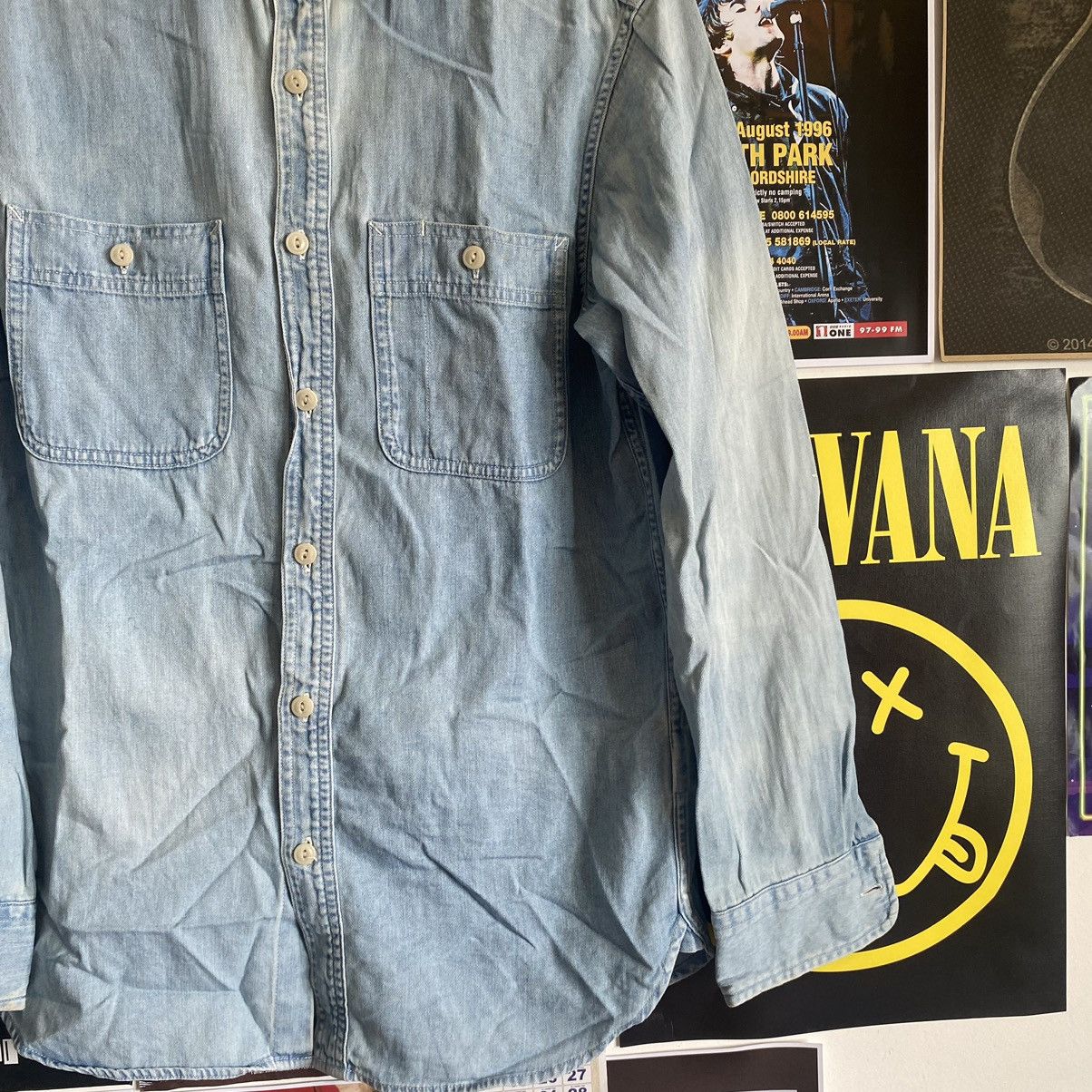 Uniqlo Vintage Uniqlo Selvedge Washed Blue Button Down Shirts Size US M / EU 48-50 / 2 - 4 Thumbnail
