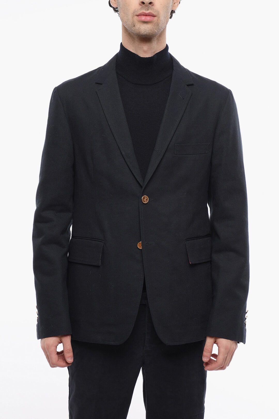 image of Thom Browne Og1Mm1223 Coat In Blue, Men's (Size Large)