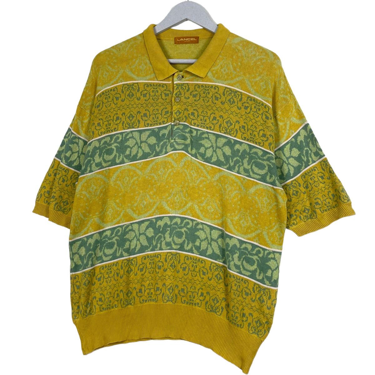 Lancel × Vintage 💥80s LANCEL CLASSIC ART POLO SHIRT Size US L / EU 52-54 / 3 - 2 Thumbnail