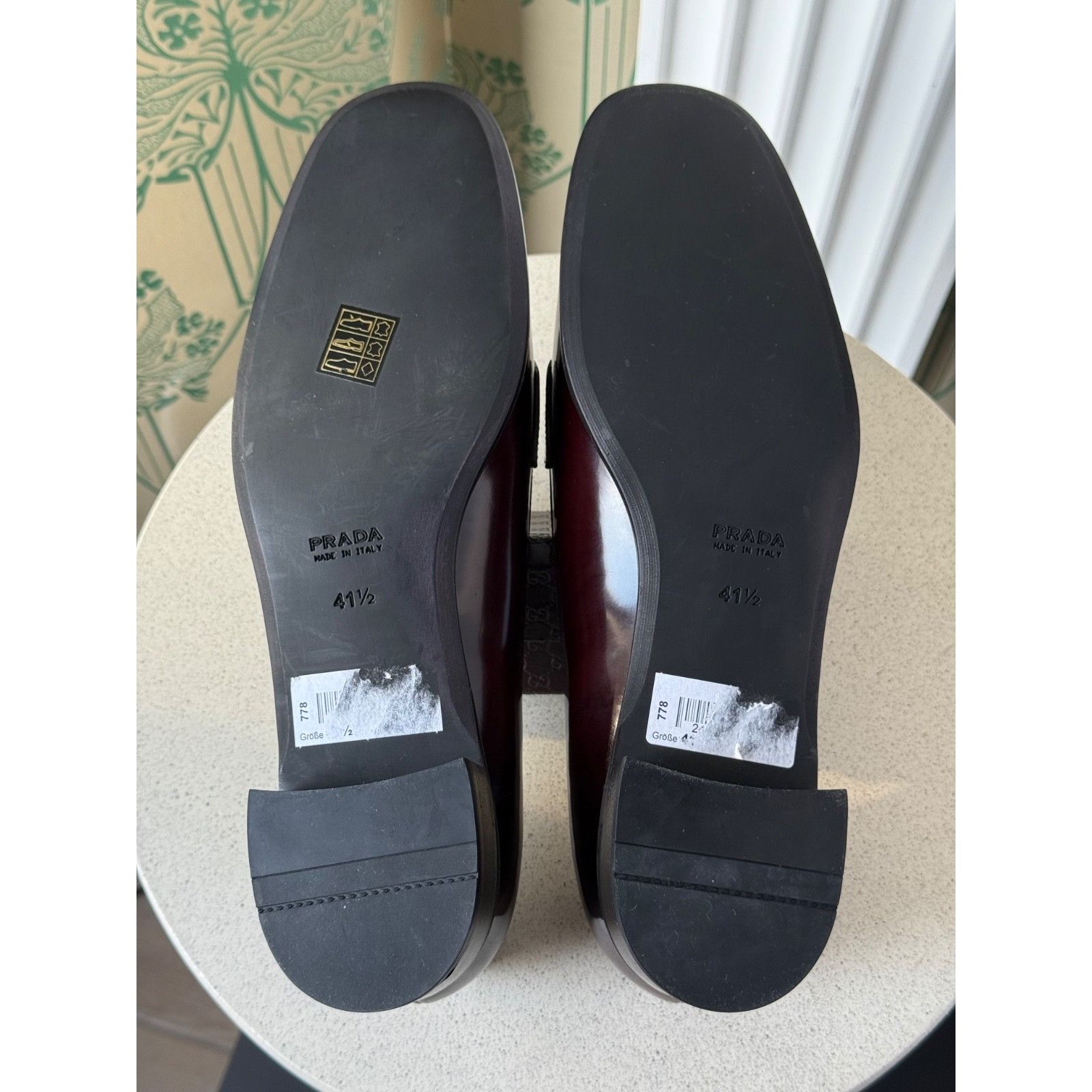 Prada NEW Prada Brushed Leather Cherry Red Womens Loafers Shoes Size US 11 / IT 41 - 3 Thumbnail