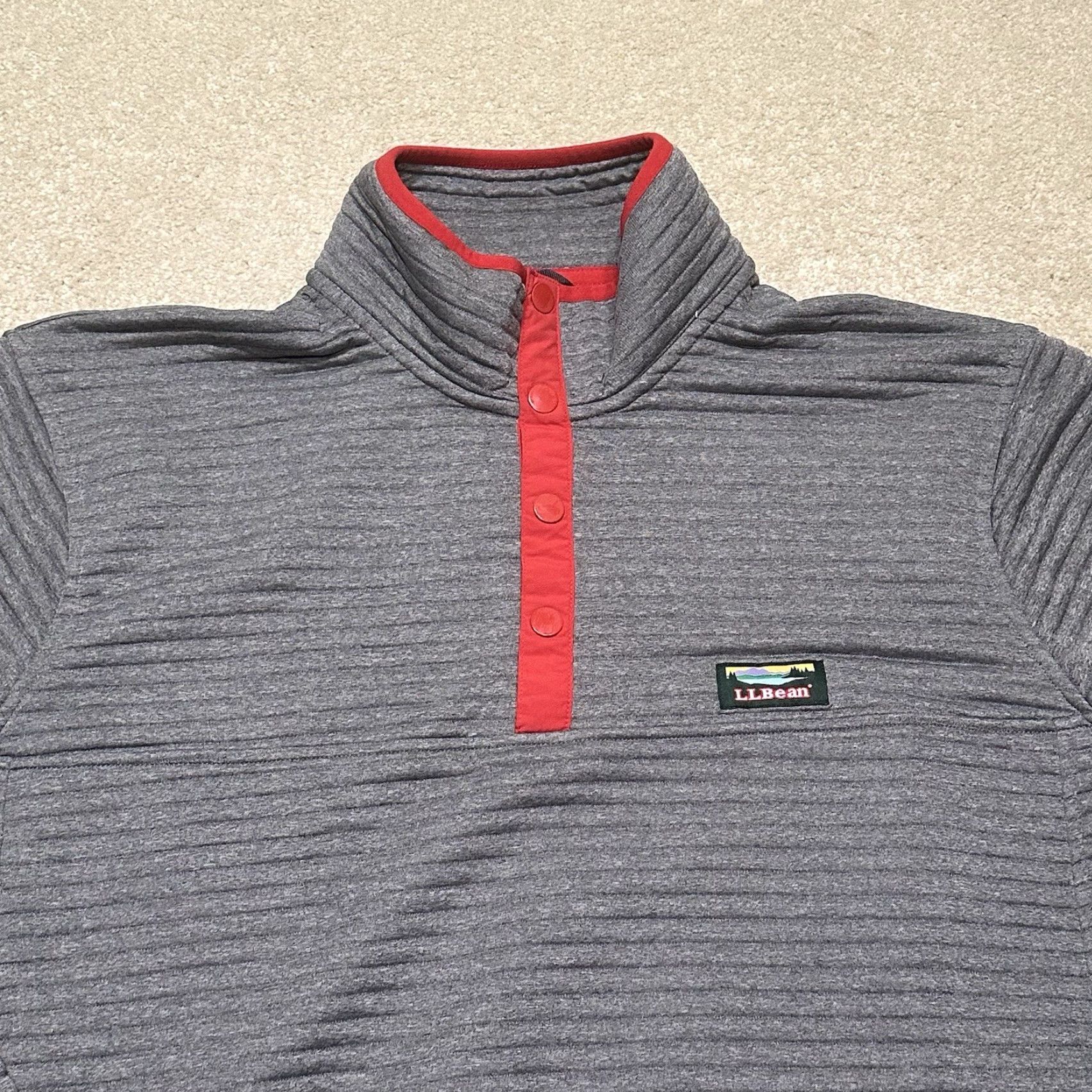 Vintage LL Bean Pullover Sweater Mens XL Gray Button Knit Long Sleeve Mock Neck Sports Outdoor Vintage No Size US XL / EU 56 / 4 - 3 Thumbnail