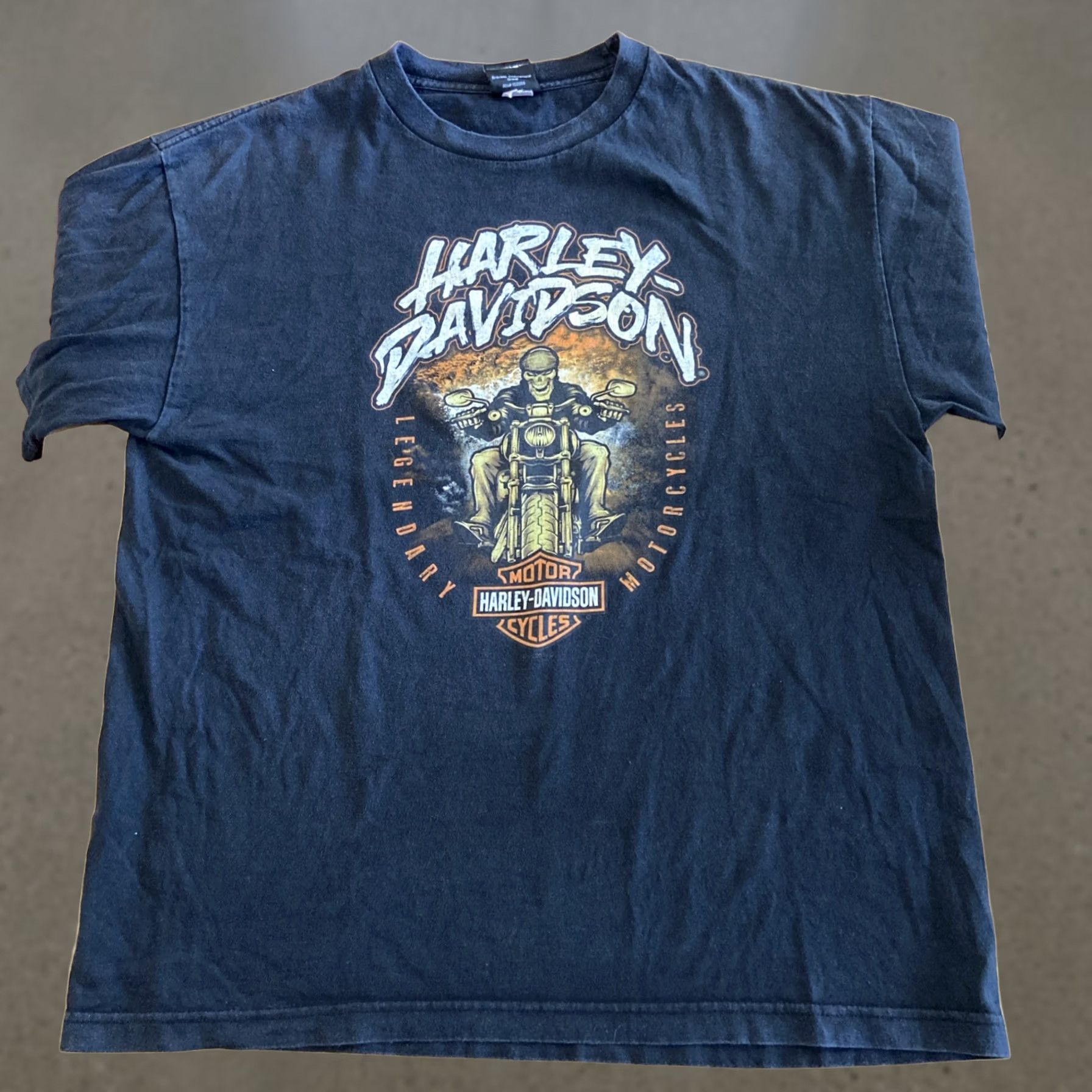 Harley Davidson Harley-Davidson Shirt XL Black Cotton Graphic Print Crew Neck Short Sleeve Men Biker Skull Logo Modern Vintage: N/A Size US XL / EU 56 / 4 - 1 Thumbnail