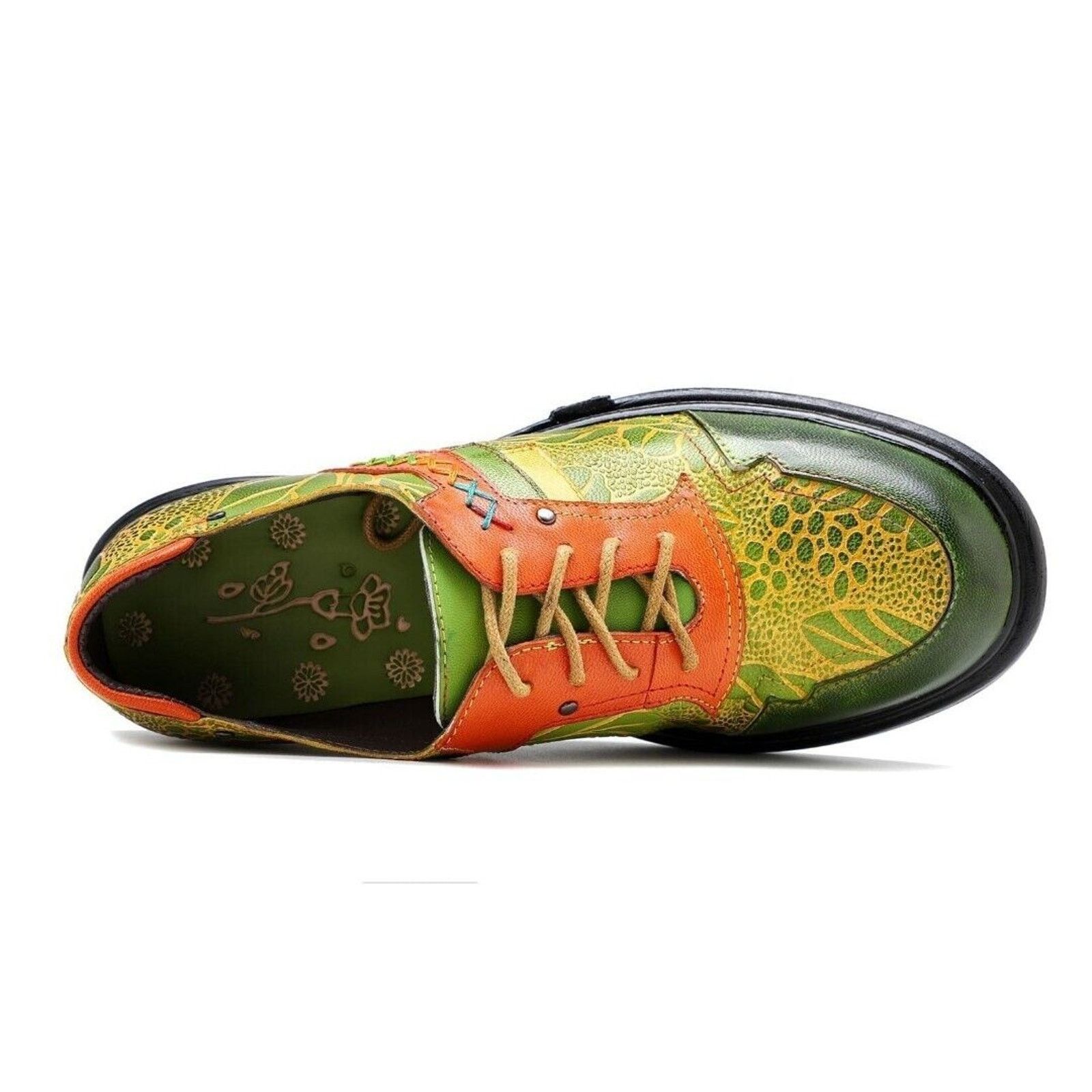 & Other Stories New BOHO Hand Printed Hippie Art Leather Oxford Shoes 5/6 36 Size US 6 / IT 36 - 14 Thumbnail
