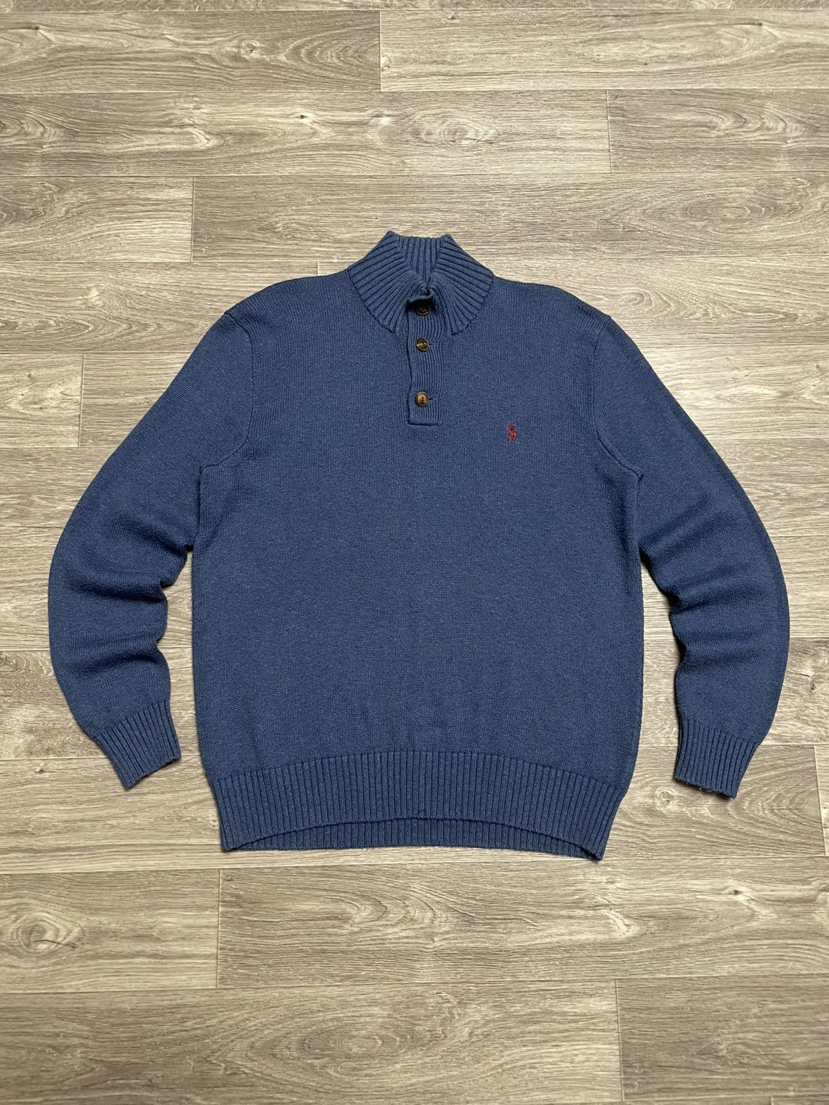 Polo Ralph Lauren Polo Ralph Lauren Half Button Knit Wool Sweater Pullover Size US L / EU 52-54 / 3 - 1 Thumbnail