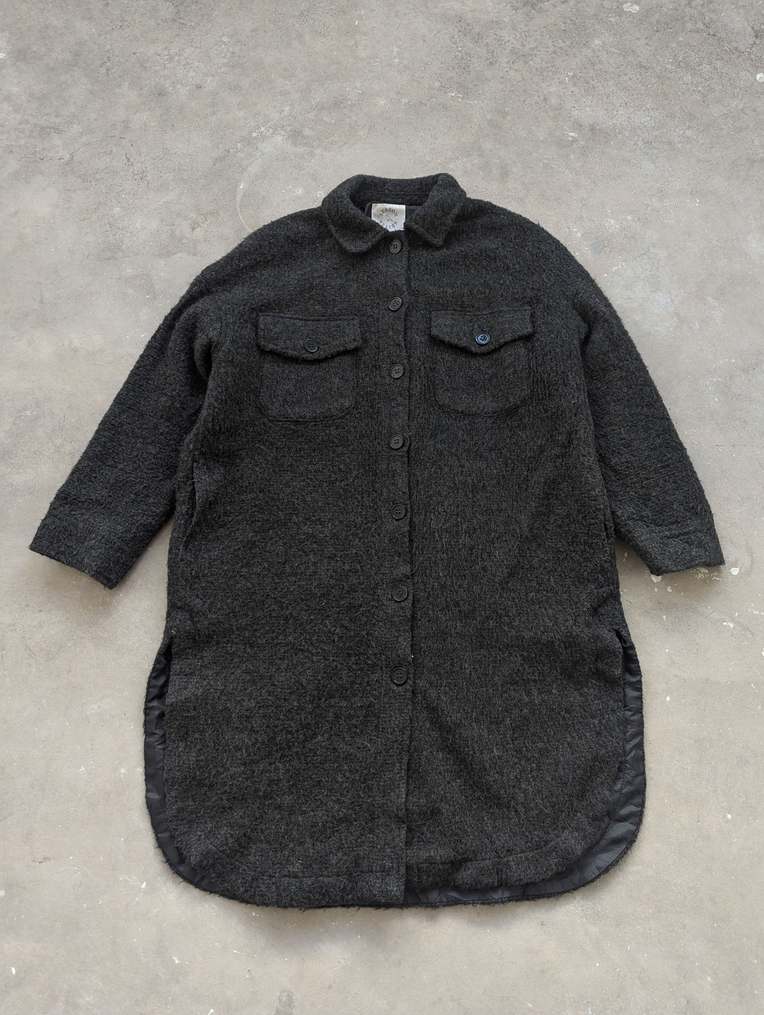 Japanese Brand × Vintage Vintage Wool Mohair Down Jacket Black by Season Reason Size M / US 6-8 / IT 42-44 - 1 Thumbnail