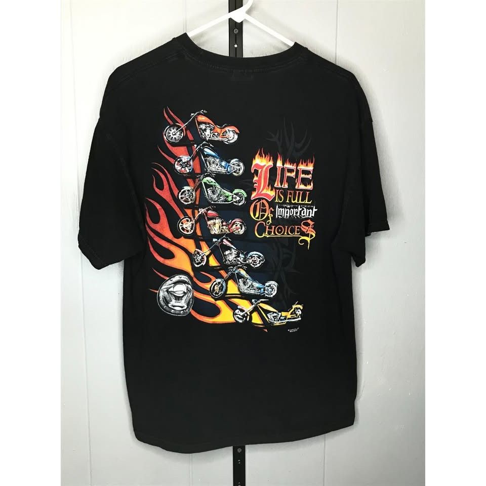Vintage Vintage Motorcycle Big Print Grunge Biker Street t shirt sz Size US XL / EU 56 / 4 - 1 Thumbnail