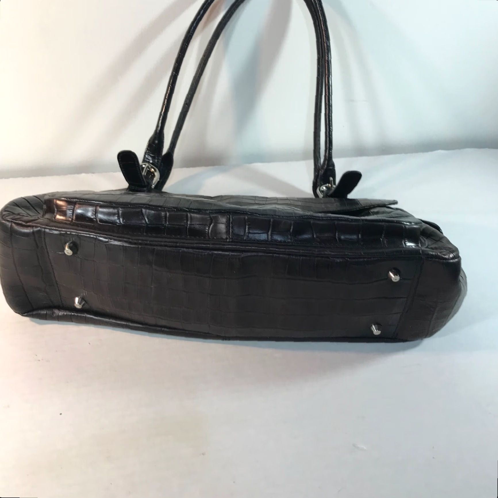 Doublet Maxx Brown Leather Shoulder Bag Large Zip Closure Double Handle Business Casual Travel Womens Size ONE SIZE - 5 Thumbnail