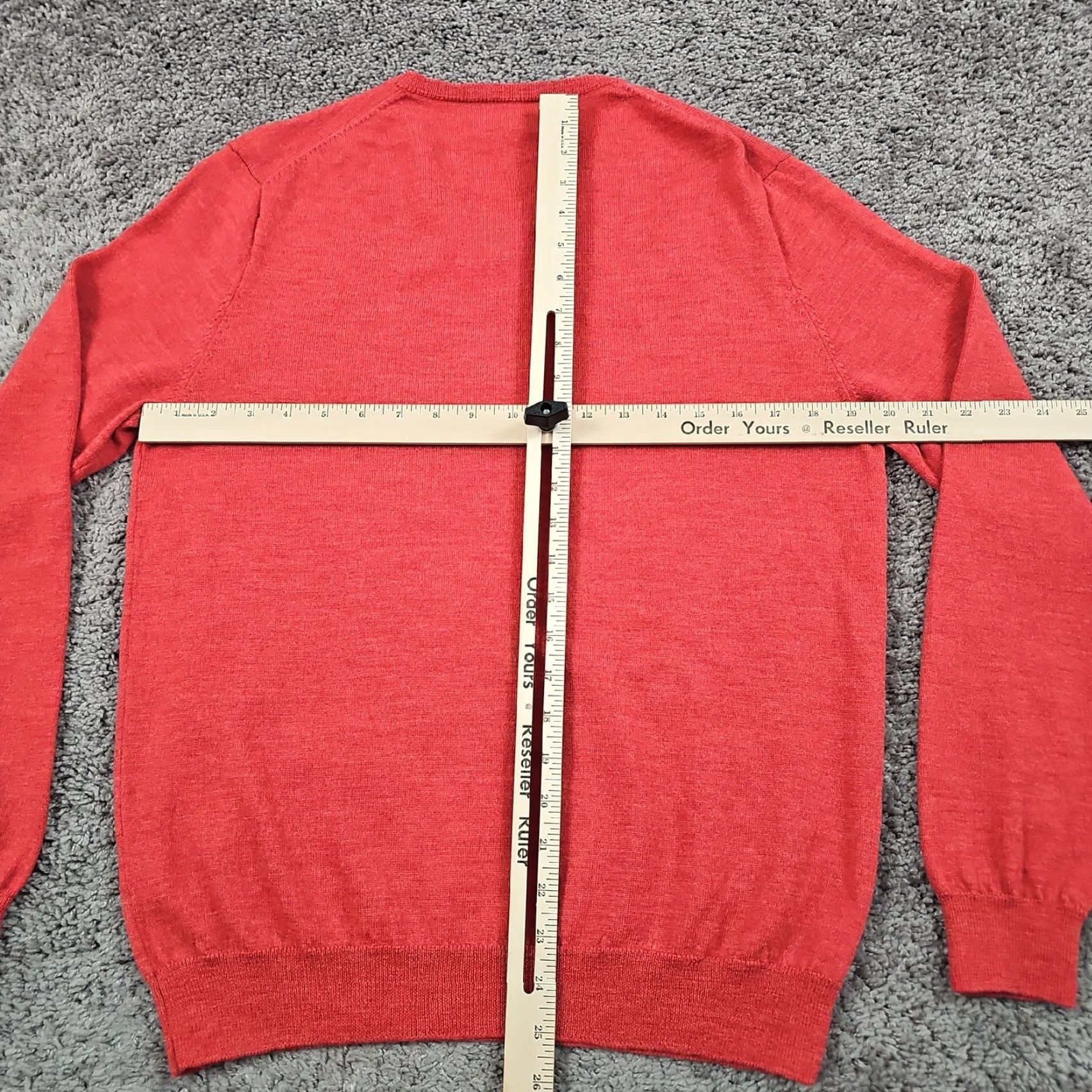 J.CREW Sweater Womens M Red 100% Merino Wool Lightweight Casual Fall V-Neck