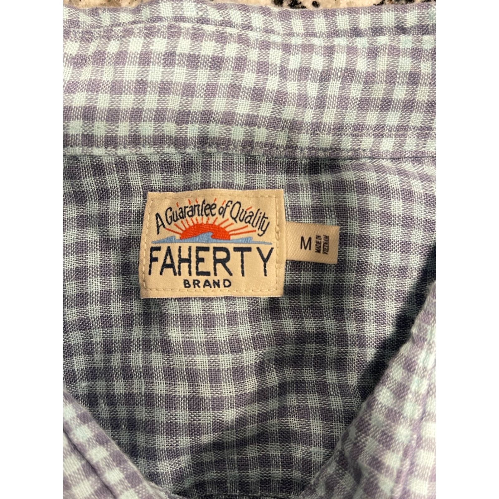 Faherty Faherty Brand 100% Linen Button Up Shirt Men's Medium Blue Plaid Size US M / EU 48-50 / 2 - 4 Thumbnail