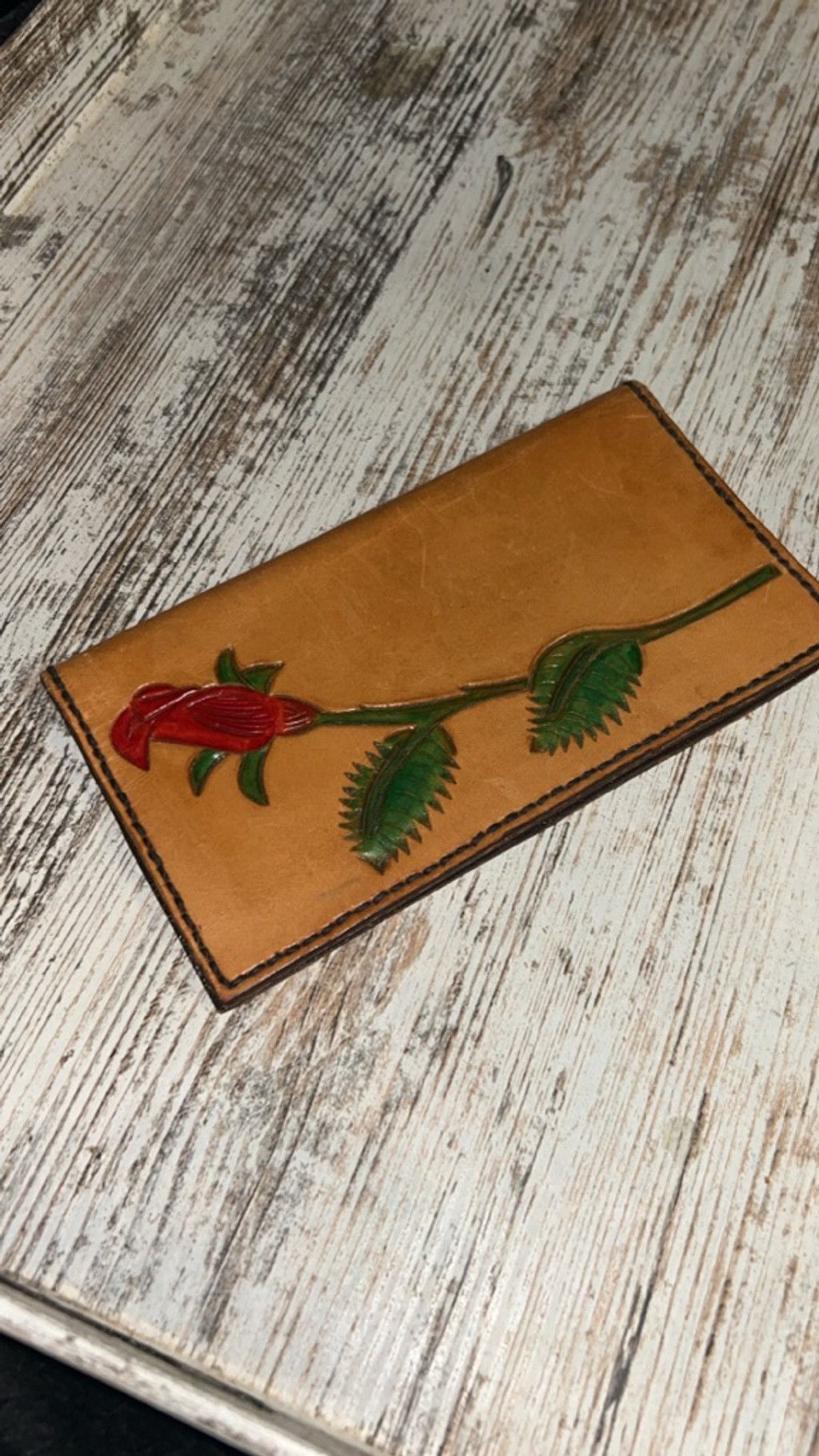 The Unbranded Brand Women's Unbranded Wallet One Size Brown Red Rose Size ONE SIZE - 1 Thumbnail