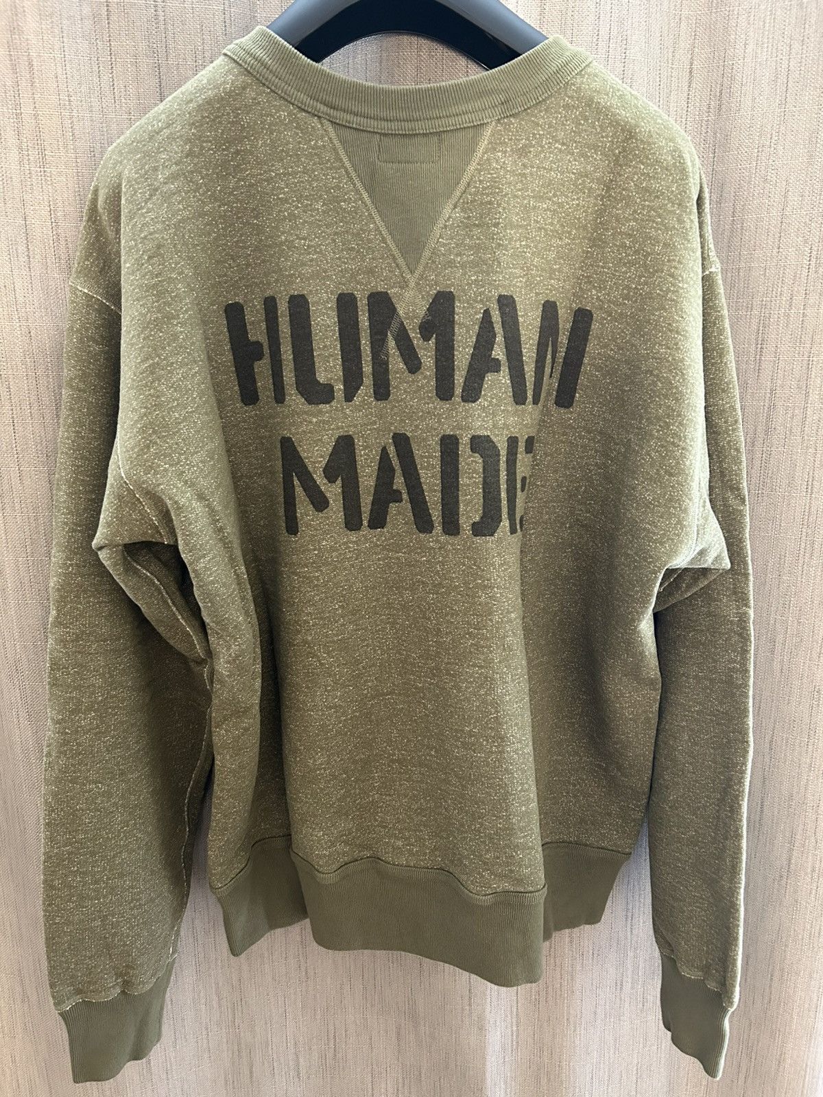 Human Made Human Made Olive Green Slub Knit Sweatshirt Size US XL / EU 56 / 4 - 2 Thumbnail