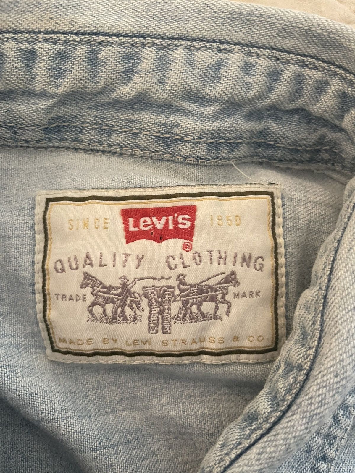 Levi's Vintage Clothing Denim Patch Pocket Chores Shirt Size US L / EU 52-54 / 3 - 8 Thumbnail