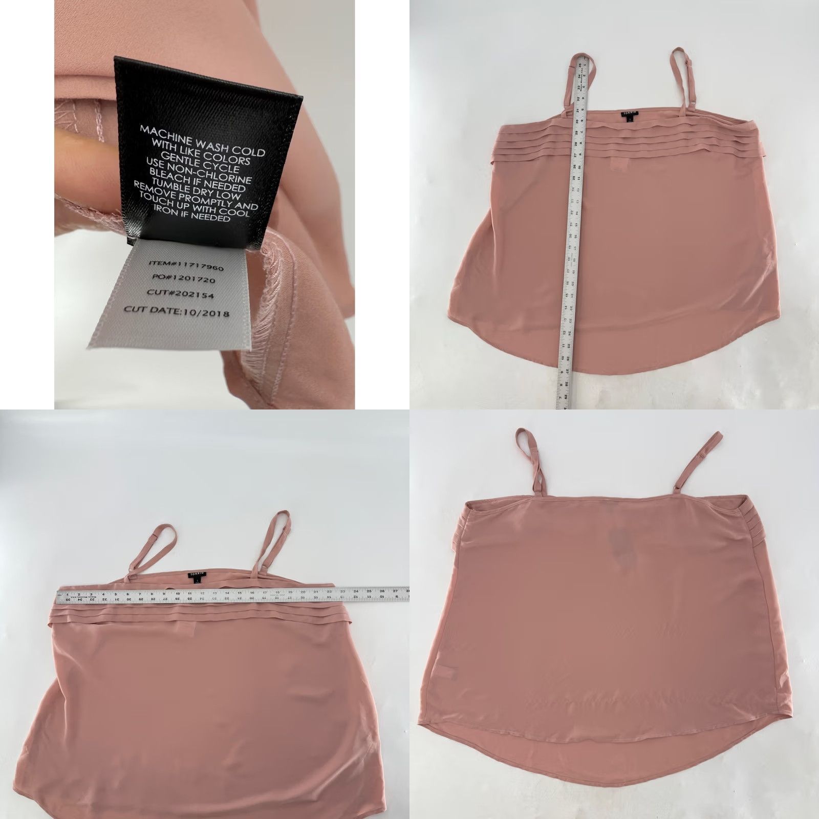 Torrid Torrid Top Womens 1 Pink NWT Plus Size Dusty Quartz Sleeveless Pleated Cami Tank FLAWS Size XS / US 0-2 / IT 36-38 - 8 Thumbnail