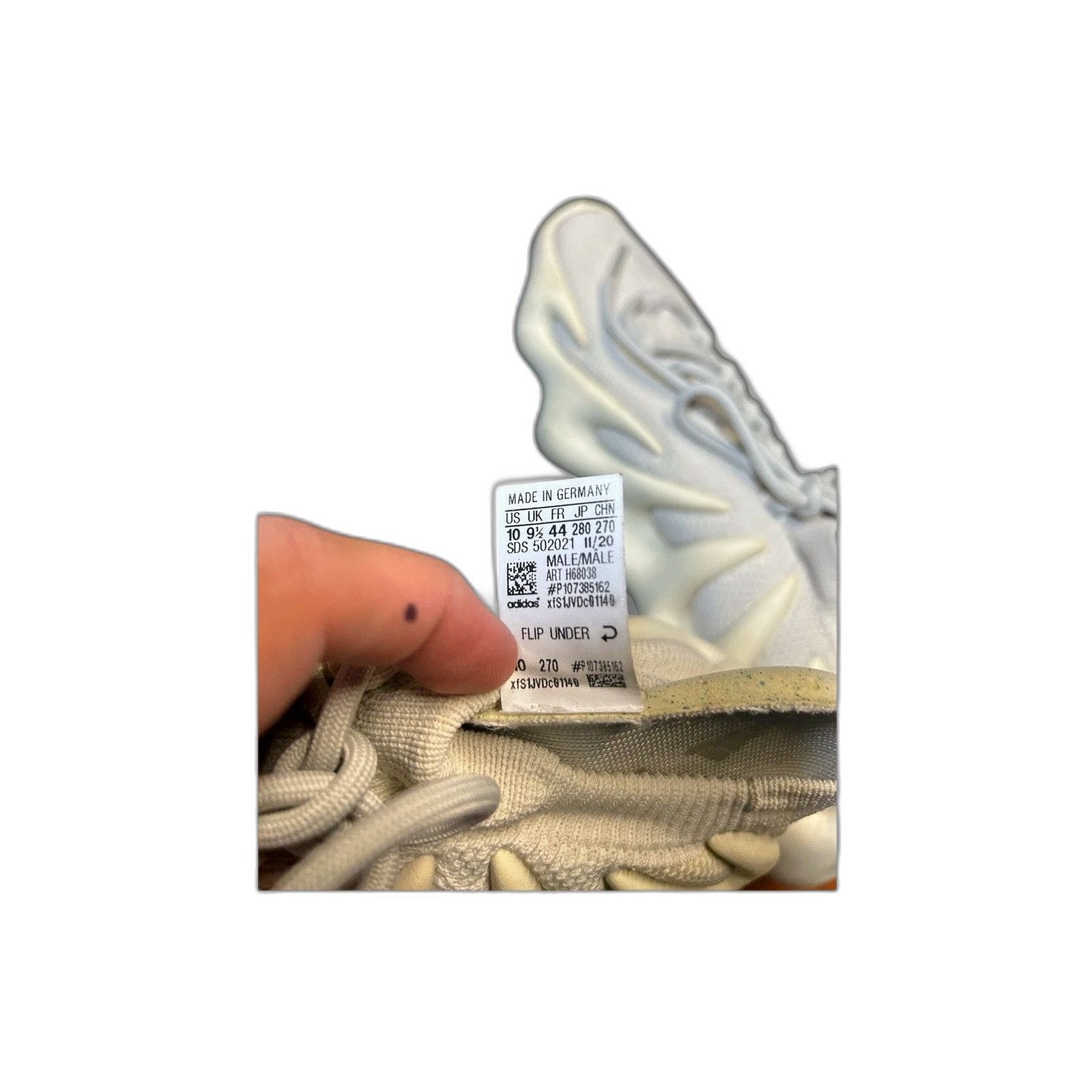 Adidas Size 10.5 - adidas Yeezy 450 Cloud White H68038 Size US 10.5 / EU 43-44 - 4 Thumbnail