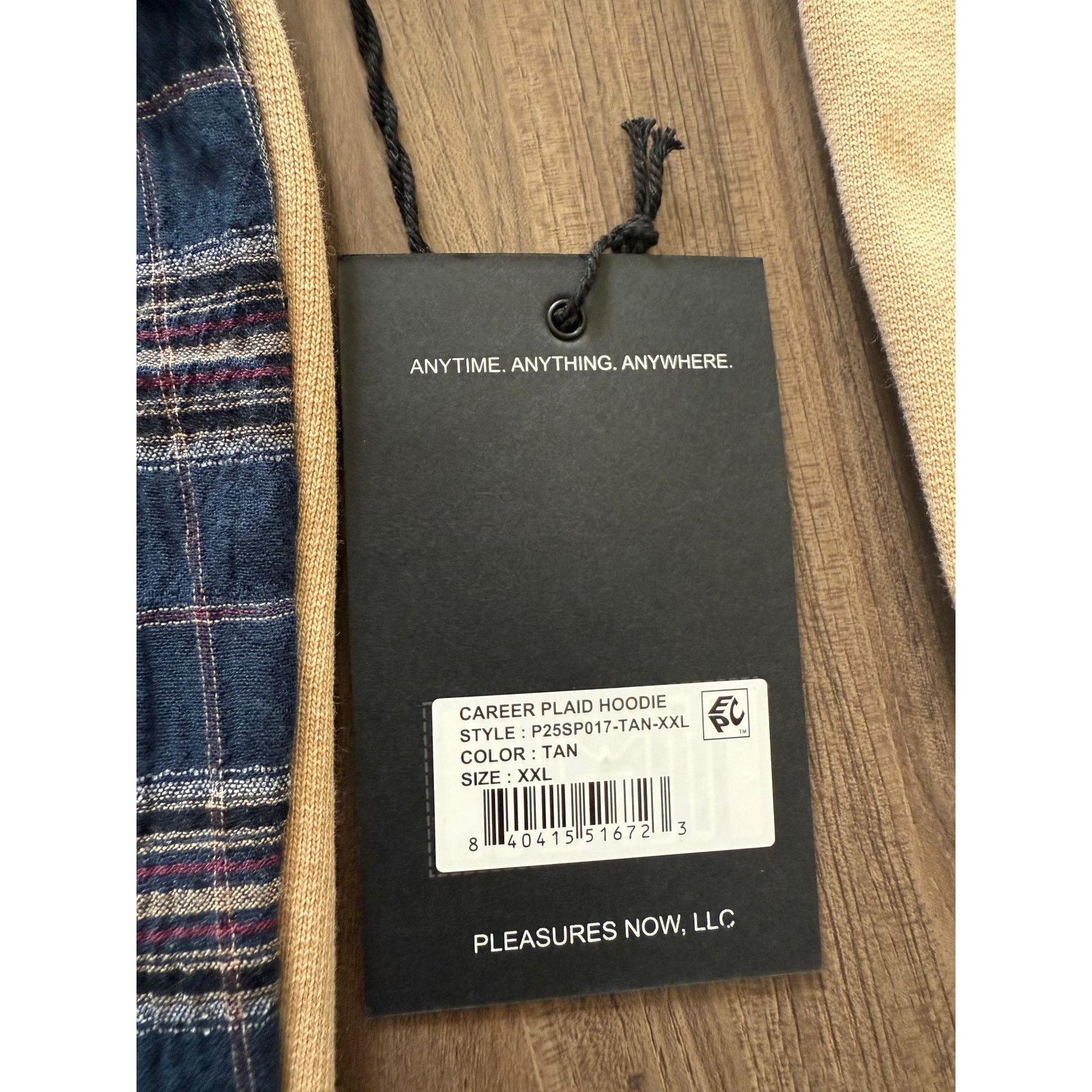 Pleasures Pleasures Career Contrast Plaid Hoodie 'Tan' Size US XXL / EU 58 / 5 - 7 Thumbnail