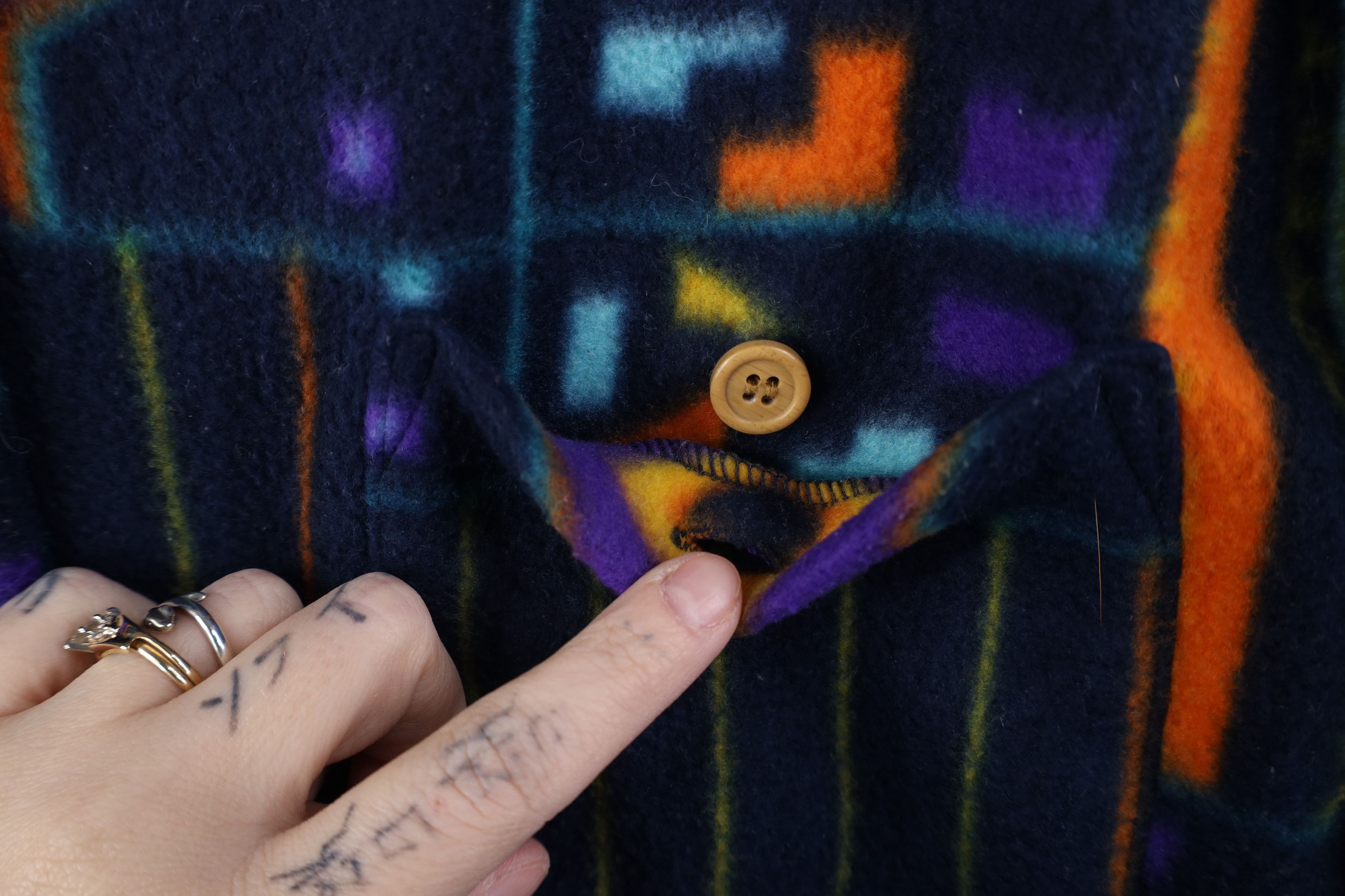 Vintage Vintage 90s Streetwear Southwestern Fleece Shirt Jacket Size M / US 6-8 / IT 42-44 - 5 Thumbnail