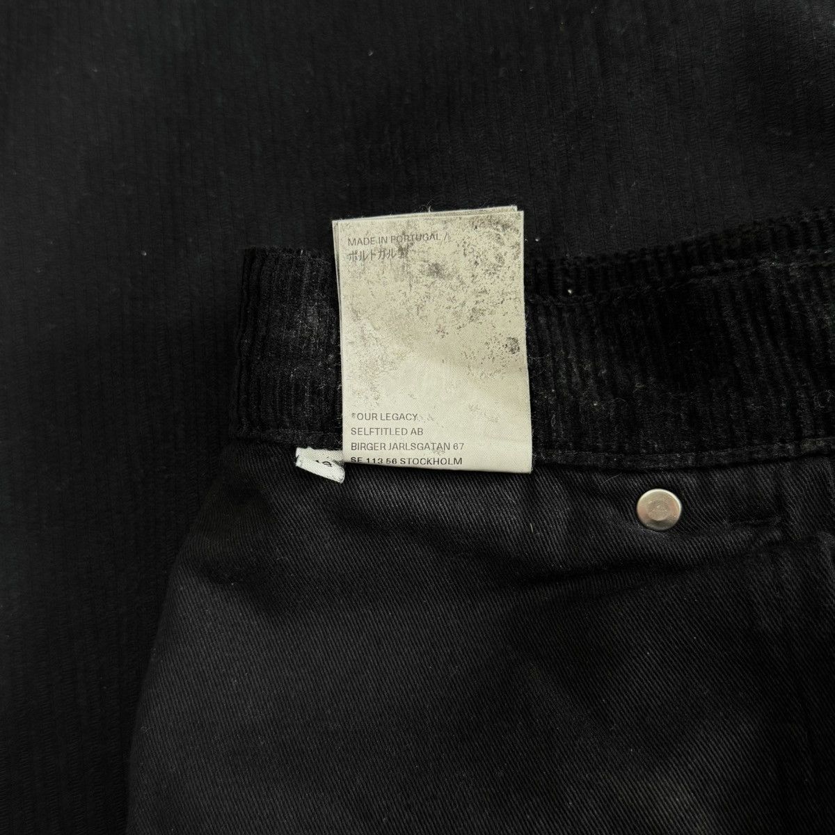 Our Legacy Our Legacy Black Vast Cut Coated Corduroy Pants Size US 33 - 9 Thumbnail