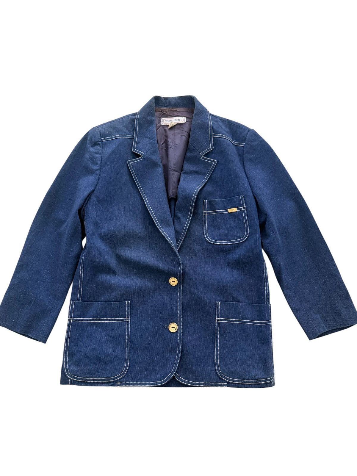 Celine CELINE MADE IN FRANCE DENIM JACKET GOLD LOGO NICE DESIGN Size US M / EU 48-50 / 2 - 1 Thumbnail
