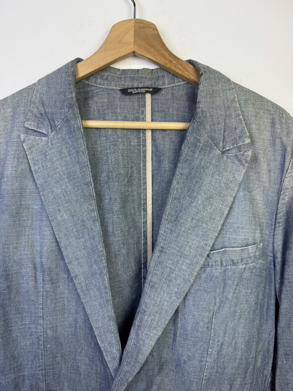 Dolce & Gabbana Dolce & Gabbana light blue chambray blazer Size 48R - 3 Thumbnail
