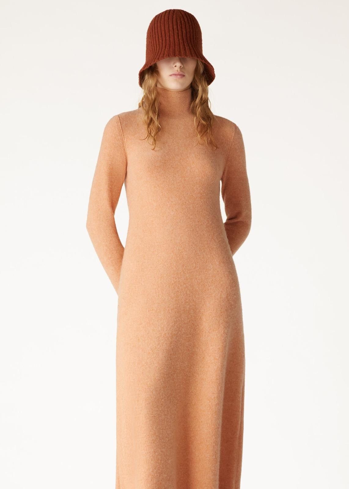 Loro Piana o1srvl11e0825 FAO2892 Alpe Hi-neck Dress in Orange Size S / US 4 / IT 40 - 2 Thumbnail