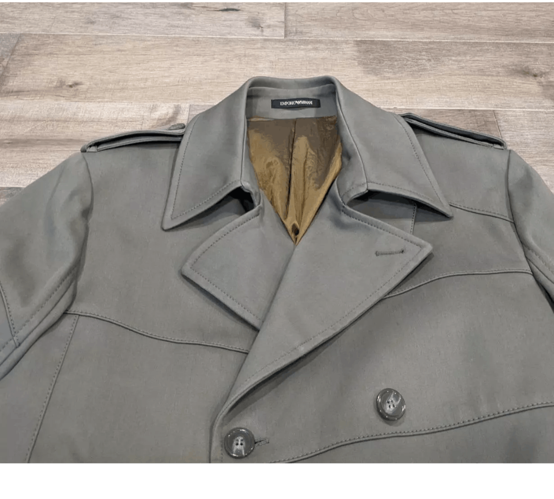 Emporio Armani Emporio Armani Double Breasted Trench Coat Khaki 52 US Large Size US L / EU 52-54 / 3 - 2 Thumbnail
