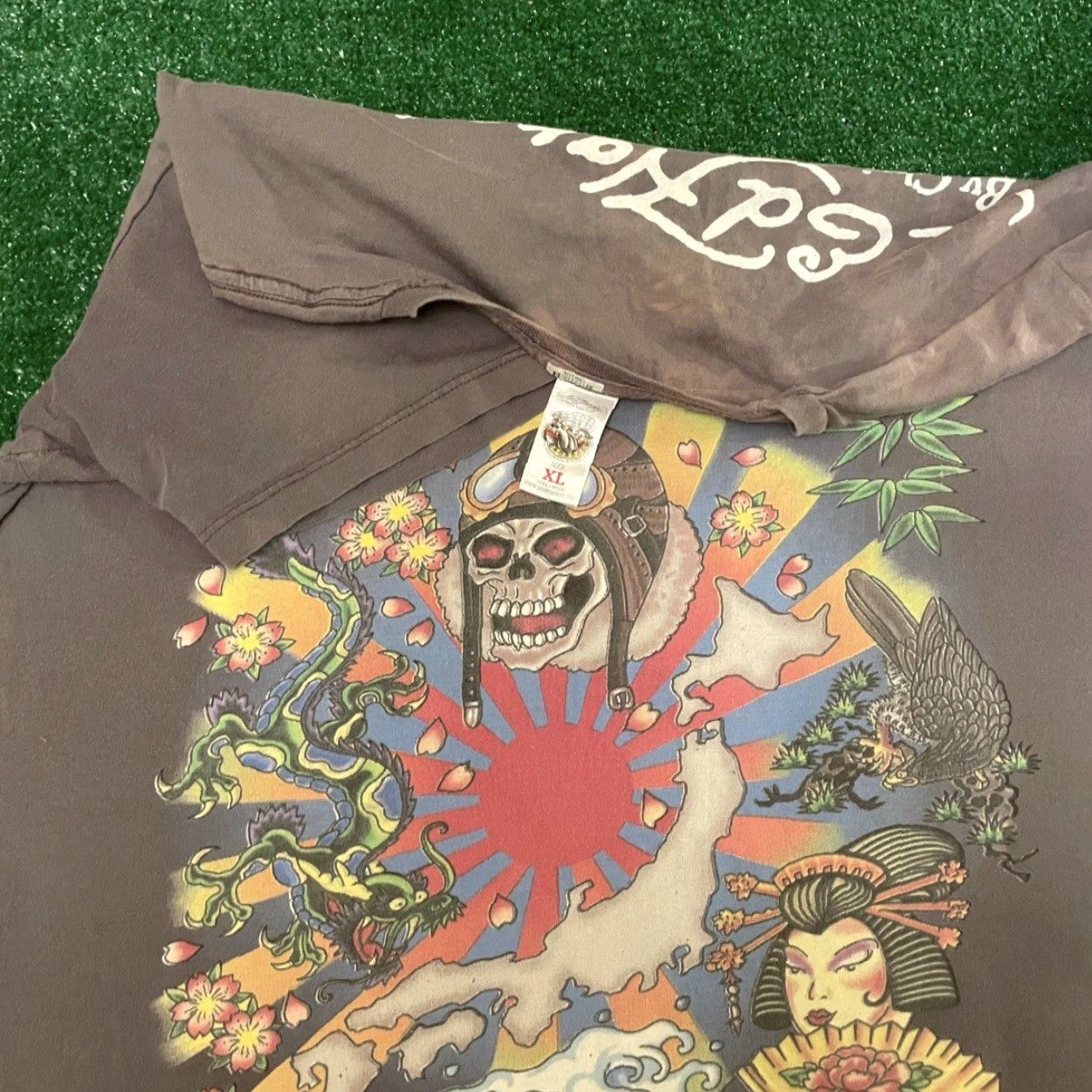 Ed Hardy VINTAGE Ed Hardy Tattoo Skull VTG Shirt Mens XL Gray 90s Y2K Punk Grunge Hip Hop Tattoo Cyber Raver Distressed Size US XL / EU 56 / 4 - 3 Thumbnail
