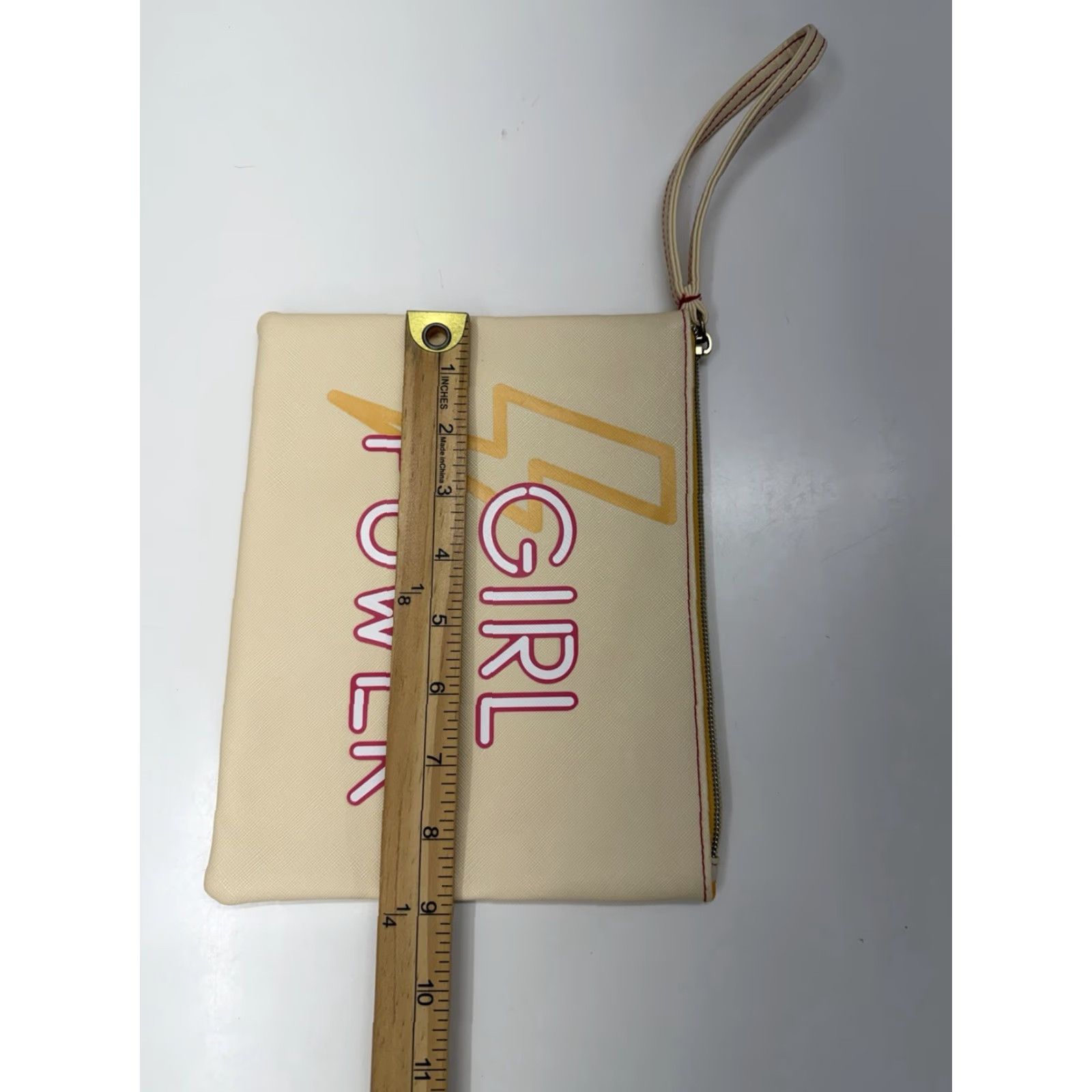 Vintage Conair Sophia Joy Wristlet Cosmetic Makeup Bag Girl Power Yellow Zipper Size ONE SIZE - 7 Thumbnail