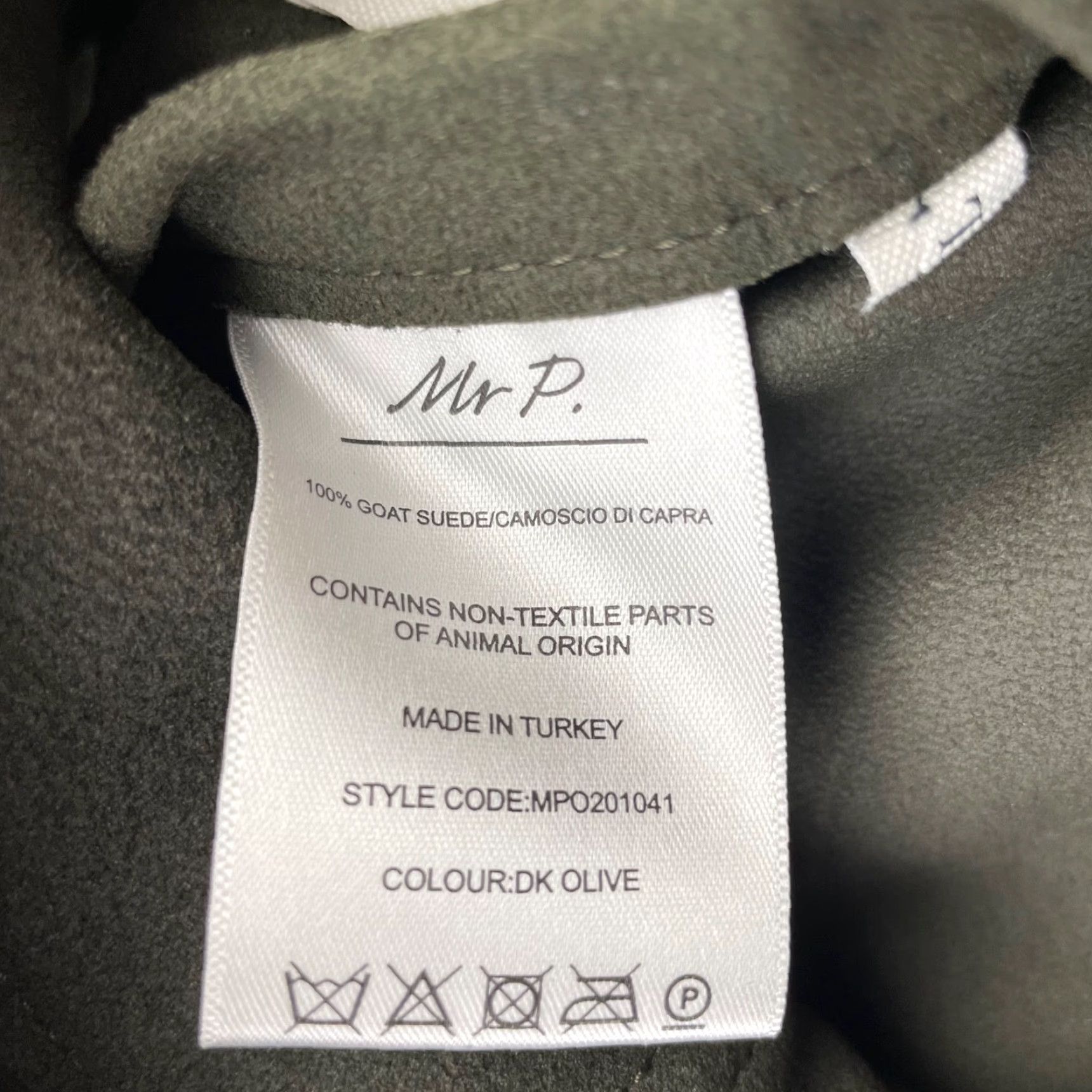 Mr P. Mr P. Men’s 100% Goat Suede Trucker Jacket Green Large Size US L / EU 52-54 / 3 - 5 Thumbnail