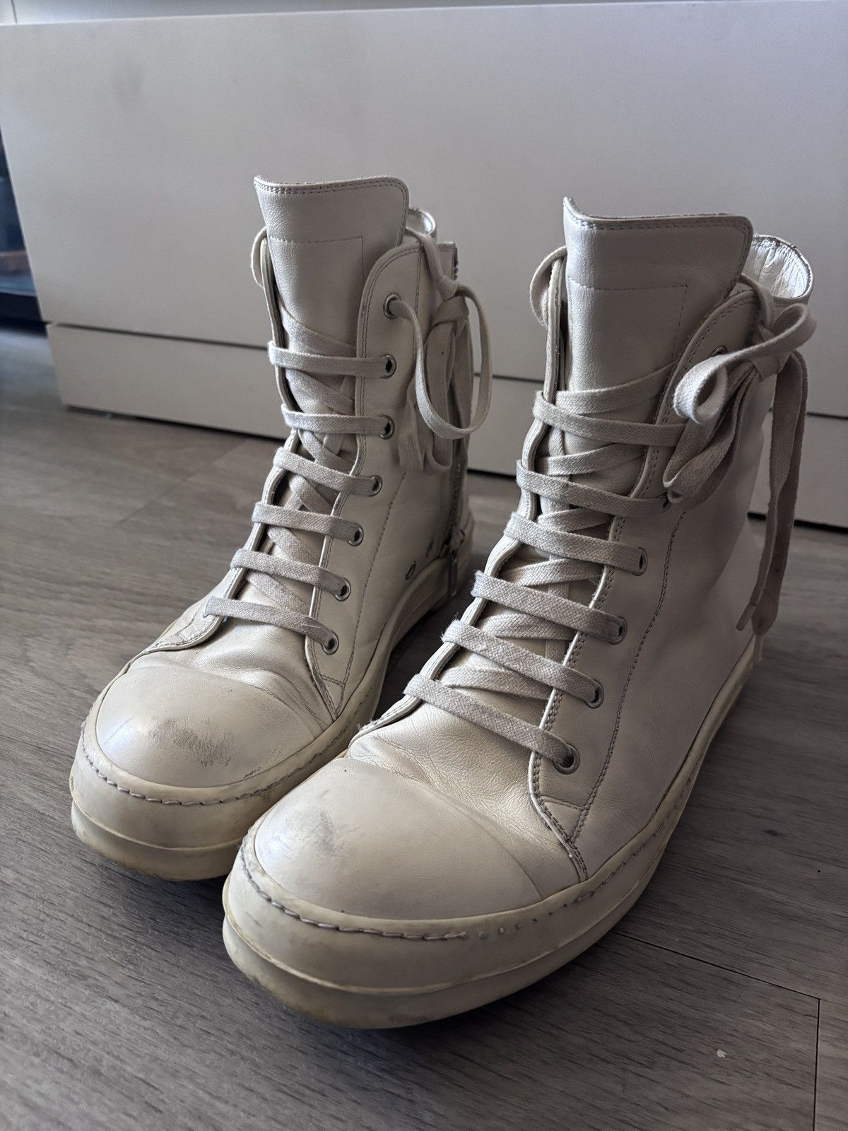 Rick Owens Mainline Ramone High Milk White Size US 8 / EU 41 - 1 Thumbnail