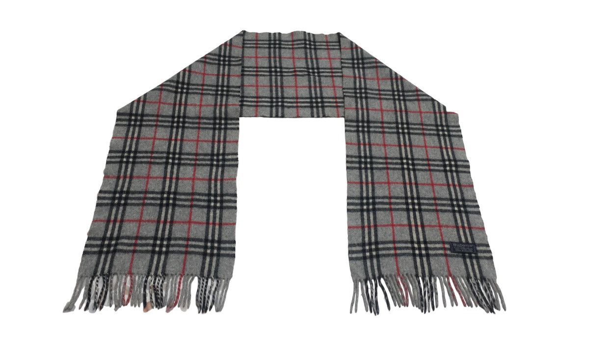 Burberry × Designer × Vintage Rare Design Vintage Brand Burberry's Lamb Wool Scarves 1990s Size ONE SIZE - 3 Thumbnail