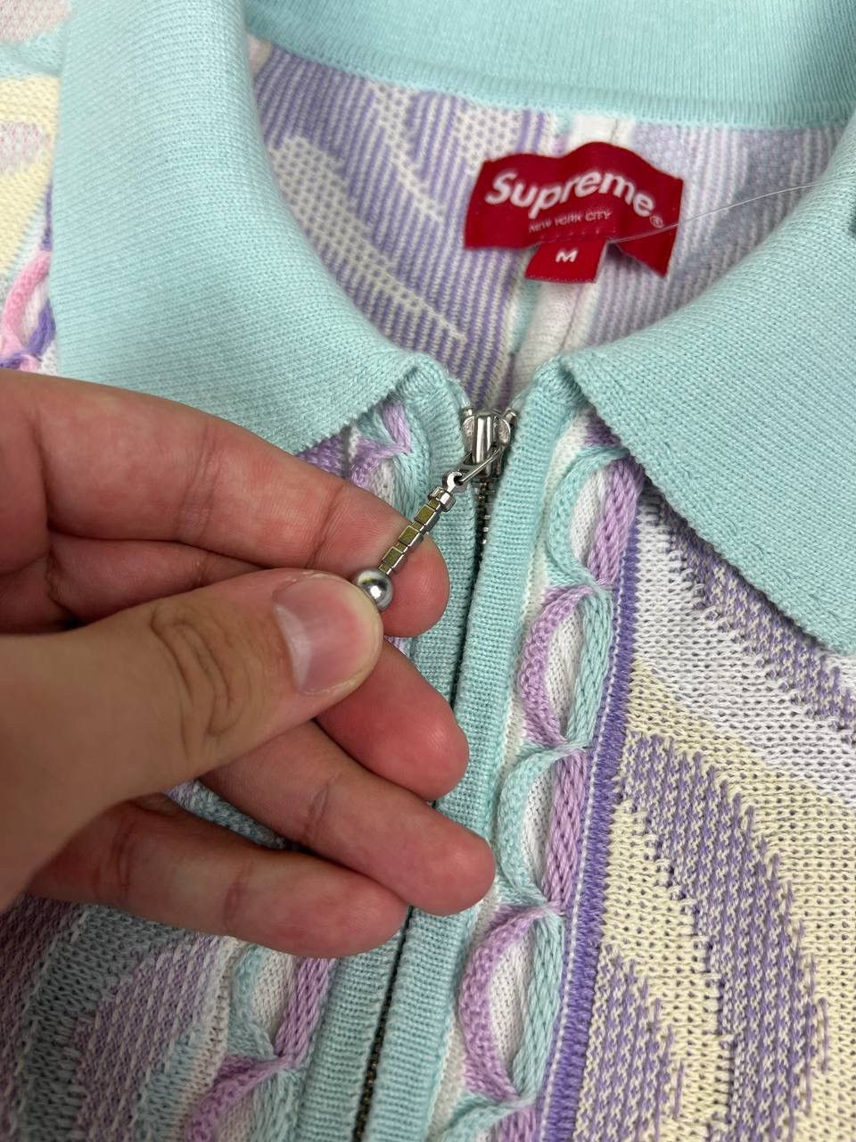 Supreme Supreme Abstract Textured Zip Up Polo Size US M / EU 48-50 / 2 - 11 Thumbnail