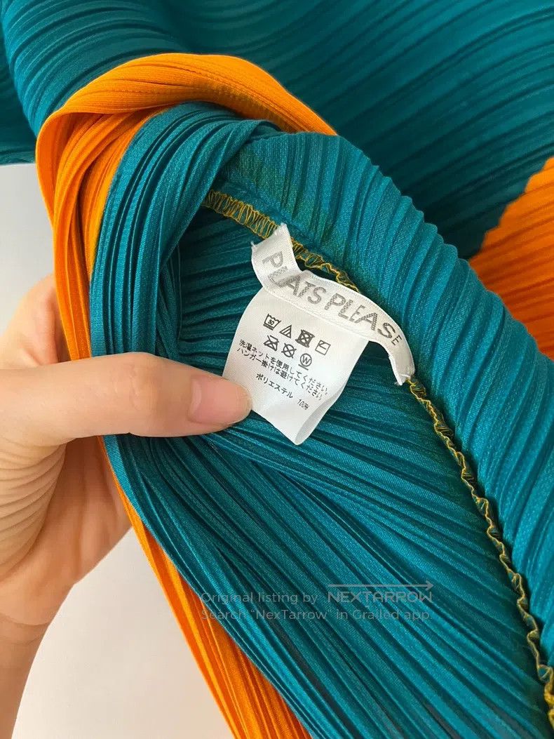Issey Miyake Issey Miyake Green-Orange Color-Block Sleeveless Top Size L / US 10 / IT 46 - 6 Thumbnail