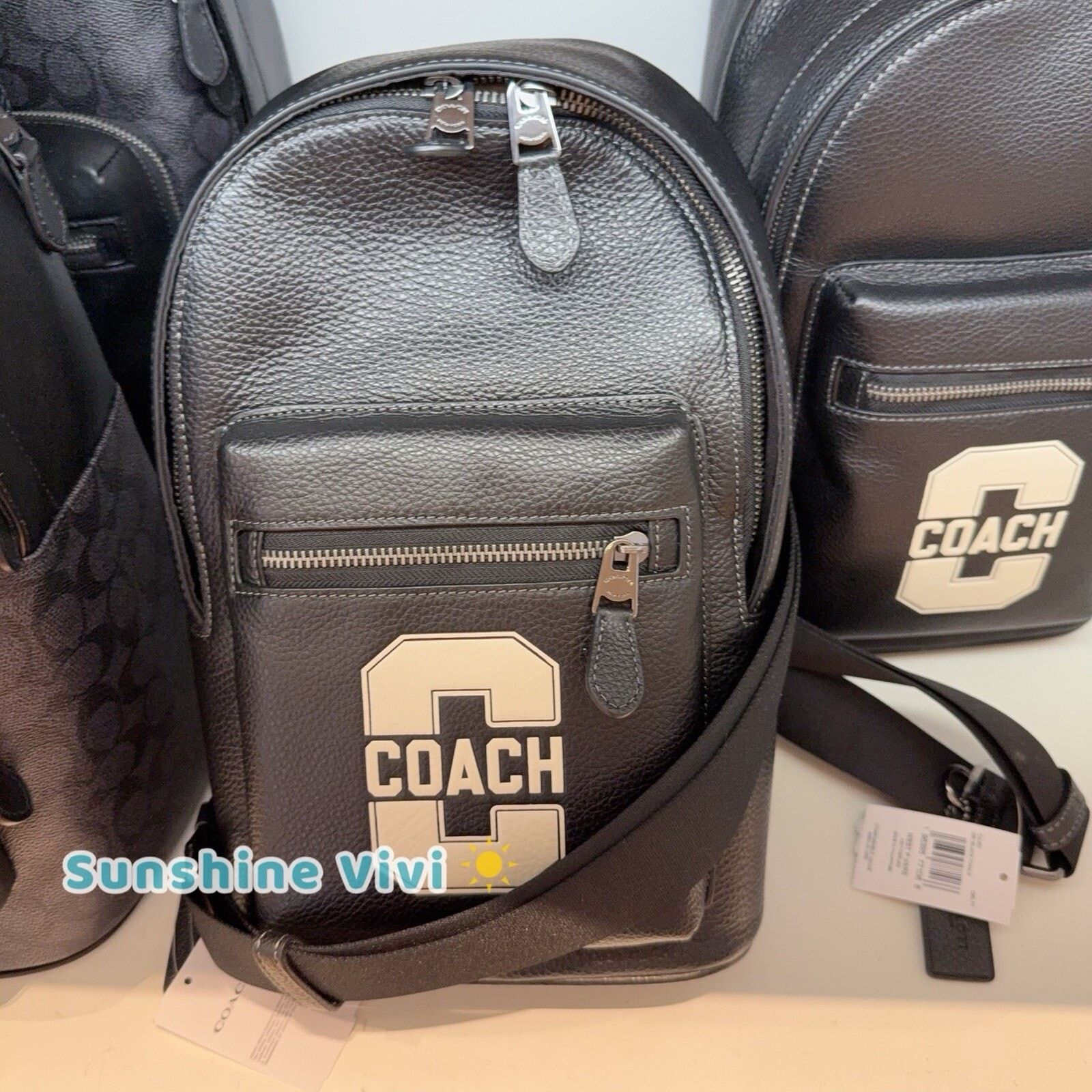 Coach NWT Coach West Pack Varsity Motif Gunmetal/Black/Chalk CAJ60 Size ONE SIZE - 1 Thumbnail