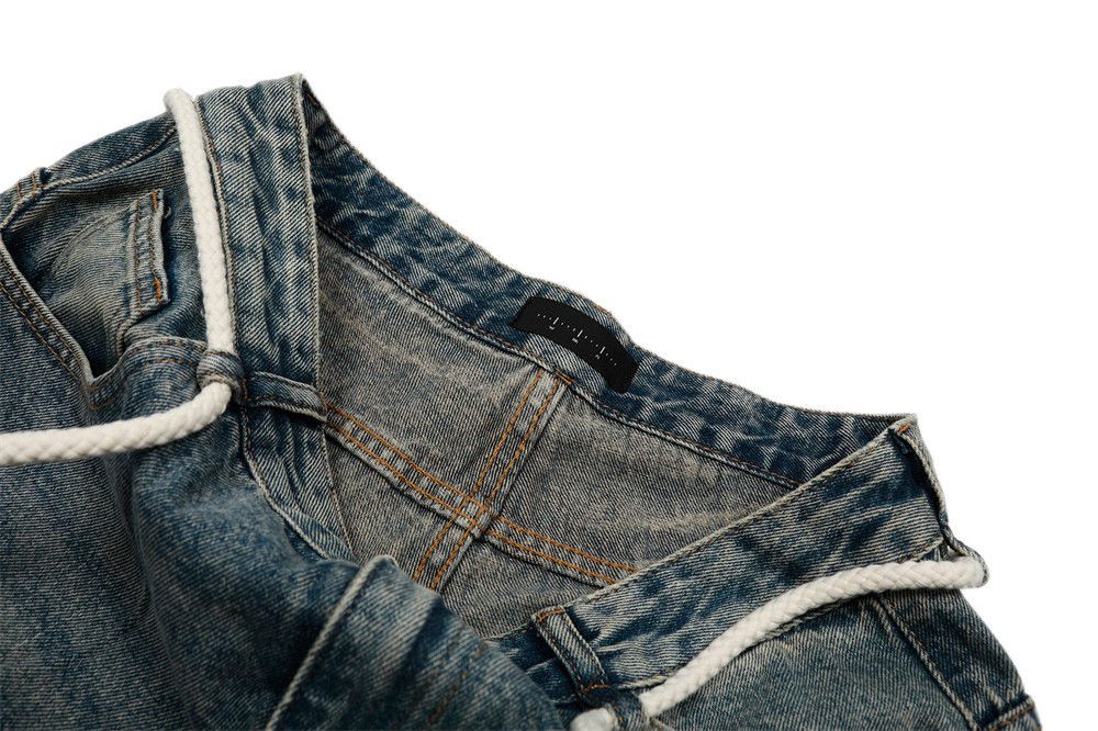 Japanese Brand × Jean Men's retro distressed straight punk washed denim shorts Size US 32 / EU 48 - 5 Thumbnail
