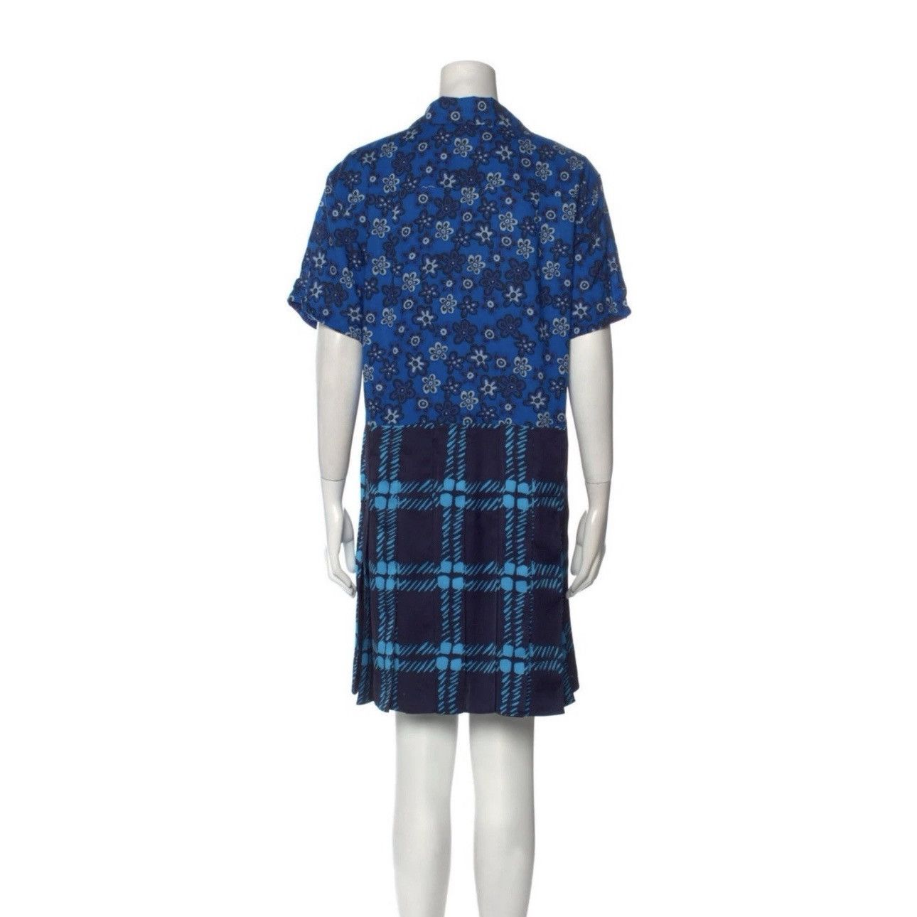 Marni × Uniqlo MARNI x Uniqlo Short Sleeve Floral Top V-Neck Blue Dress Size XS / US 0-2 / IT 36-38 - 8 Thumbnail