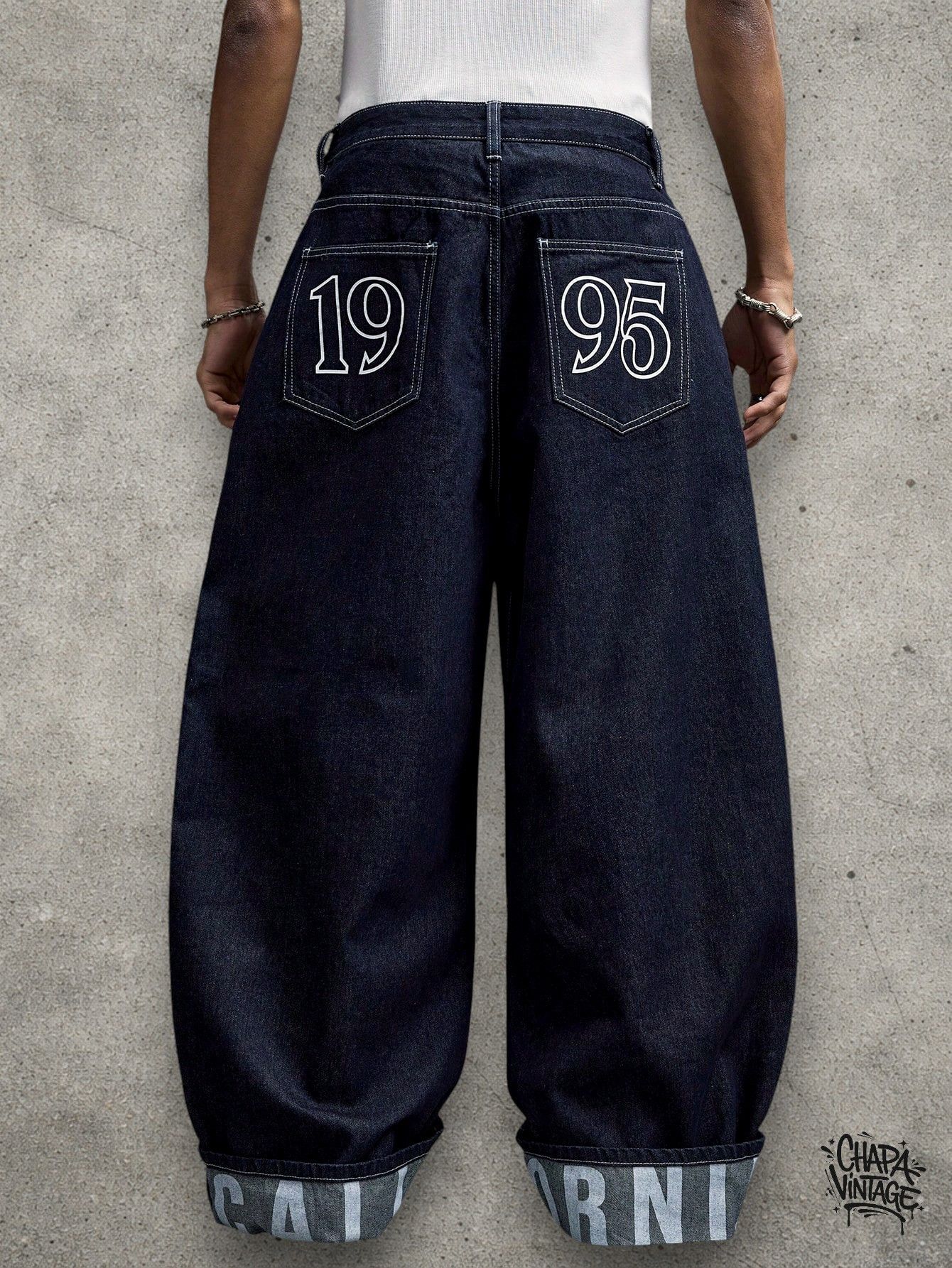 Vintage Baggy dark blue jeans Size US 32 / EU 48 - 2 Thumbnail