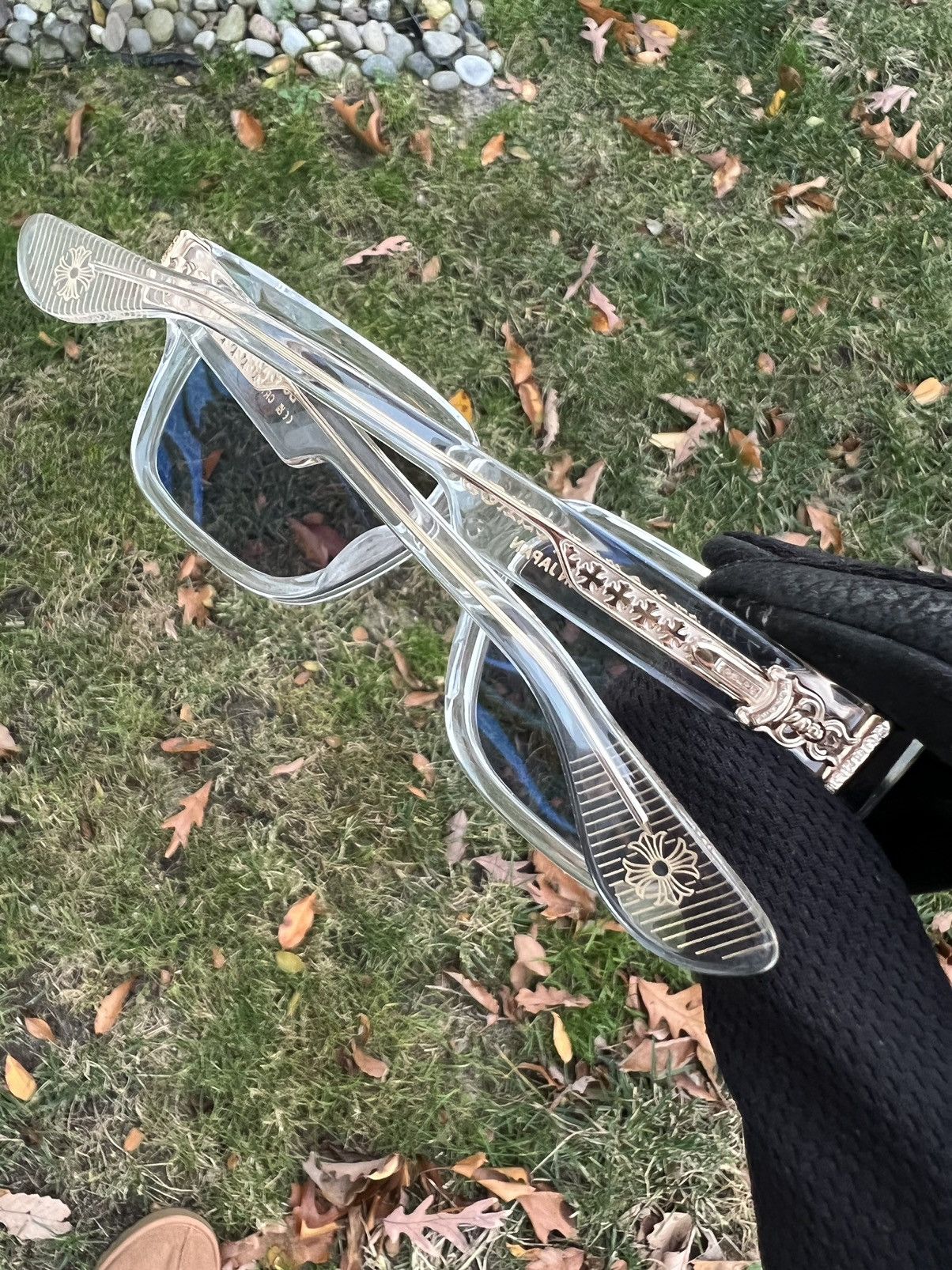 Chrome Hearts Box Officer Mist Unisex Sunglasses Clear Frame Gray Lens Chrome Hearts Box Officer Crystal Sunglasses | 174896_MAL main image 3