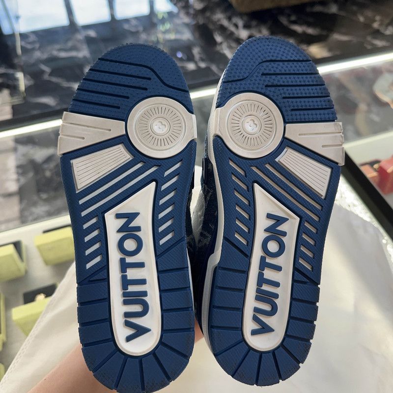 Louis Vuitton Louis Vuitton Denim-White Trainer Sneakers for Women -2505 Size US 6 / IT 36 - 3 Thumbnail