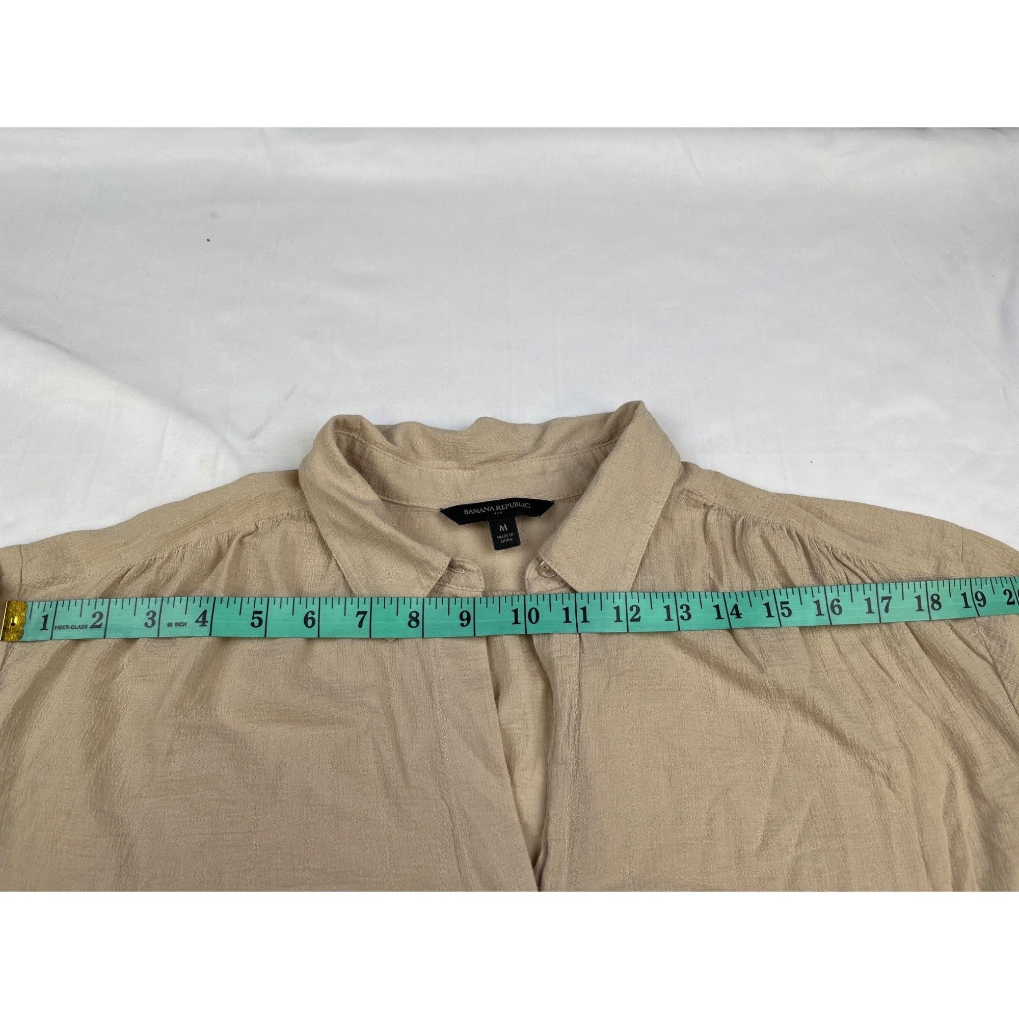 Banana Republic Banana Republic Women's Tan Oversized Shirt/Button Up SzM SK Size M / US 6-8 / IT 42-44 - 7 Thumbnail